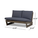 Outdoor Loveseat With Slat Paneling And Water Resistance Cushion - Dark Gray