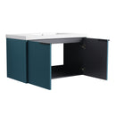 Contemporary Wall Mounted Bathroom Vanity With Resin Double Sink