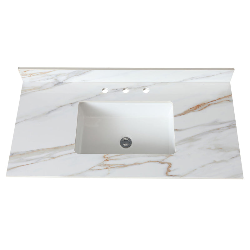 Vanity Top With Undermount Sink And Backsplash, Sintered Stone