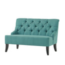 Nicole - French Style Upholstered Loveseat With Tufted Backrest - Teal