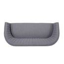 Mid Century Modern Loveseat With Channel Stitched Backrest