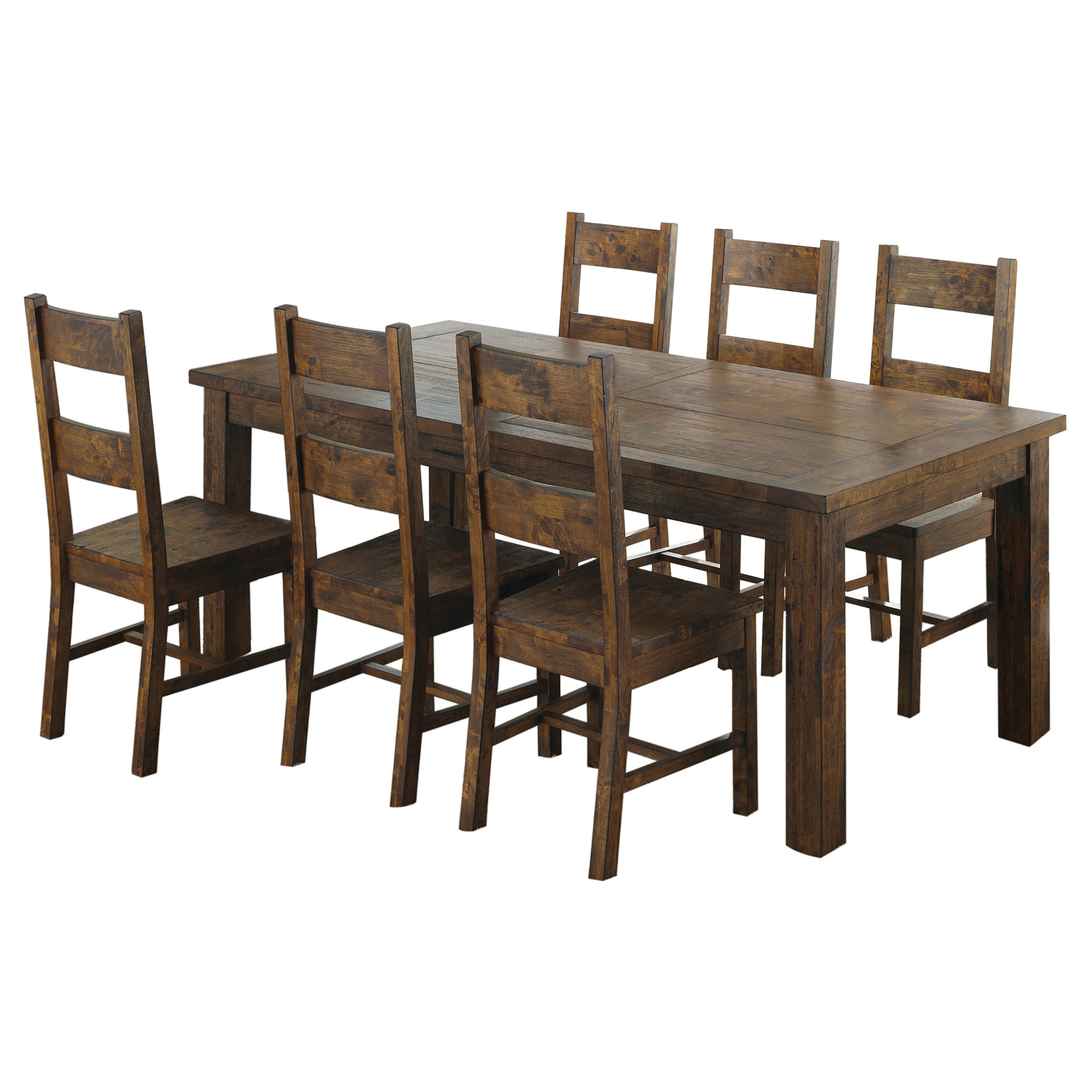 Coleman 7-piece Rectangular Dining Set Rustic Golden Brown — view 2