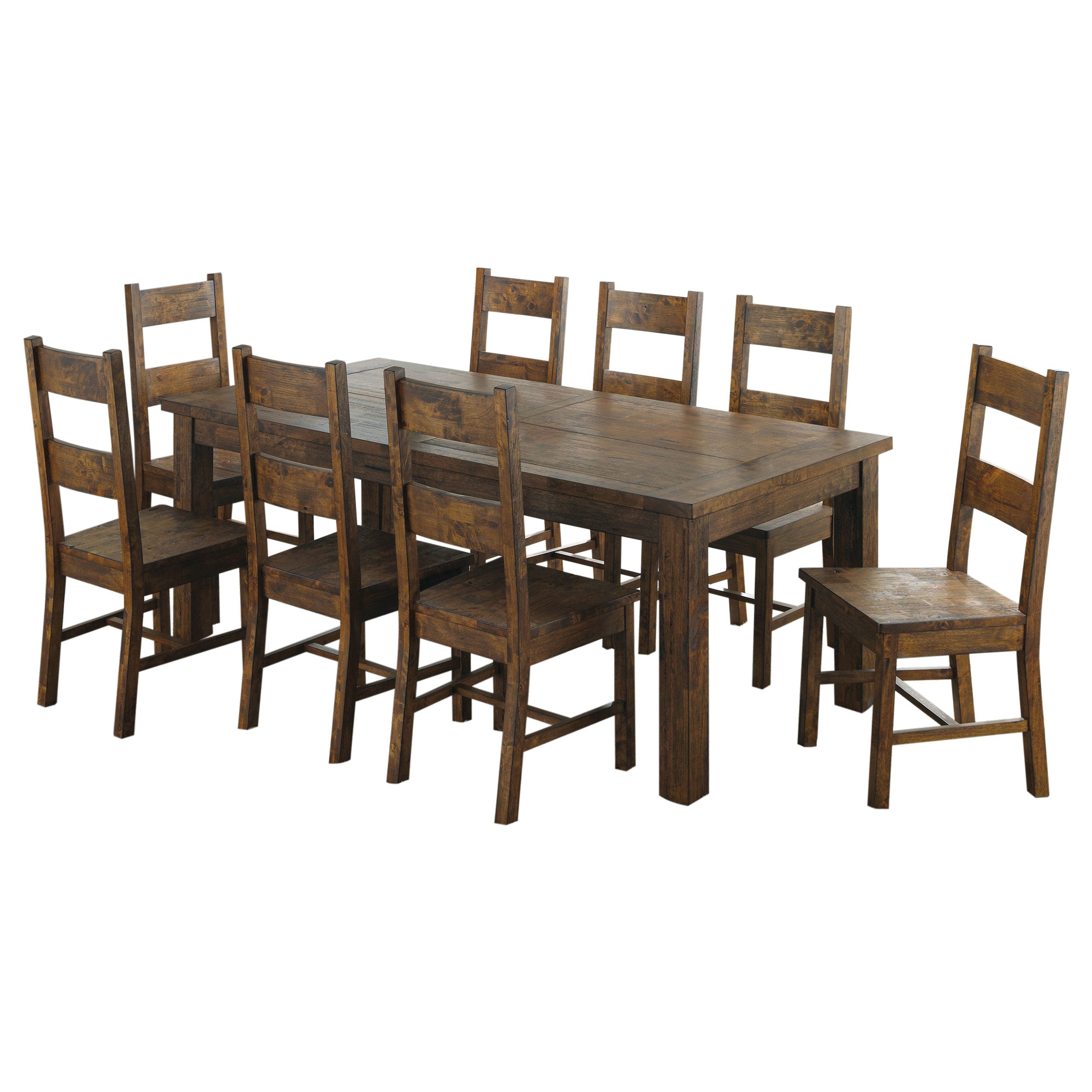 Coleman 9-piece Rectangular Dining Set Rustic Golden Brown — view 2