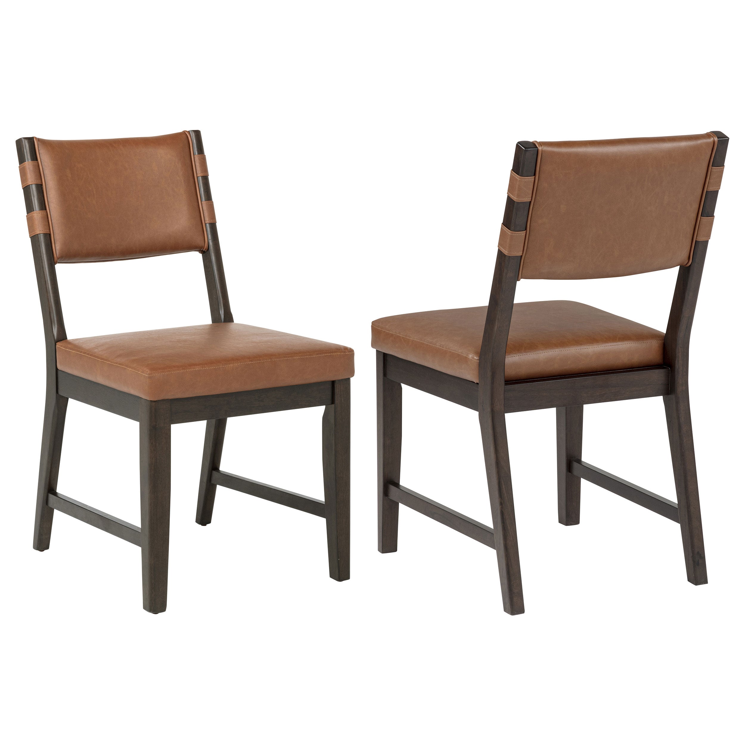 Tegan Faux Leather Upholstered Dining Side Chair Cognac (Set of 2) — view 2