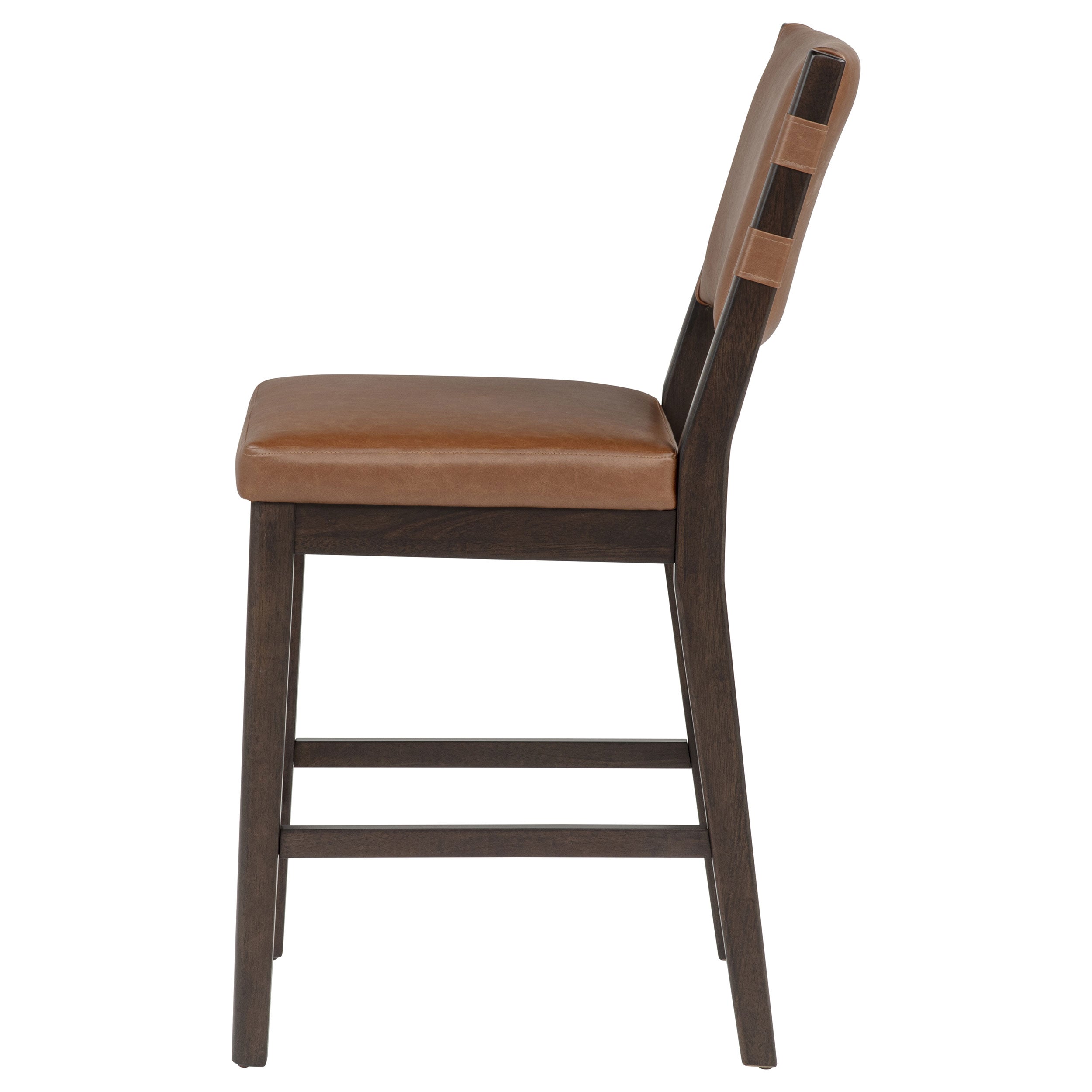 Tegan Faux Leather Upholstered Counter Height Chair Cognac (Set of 2) — view 5