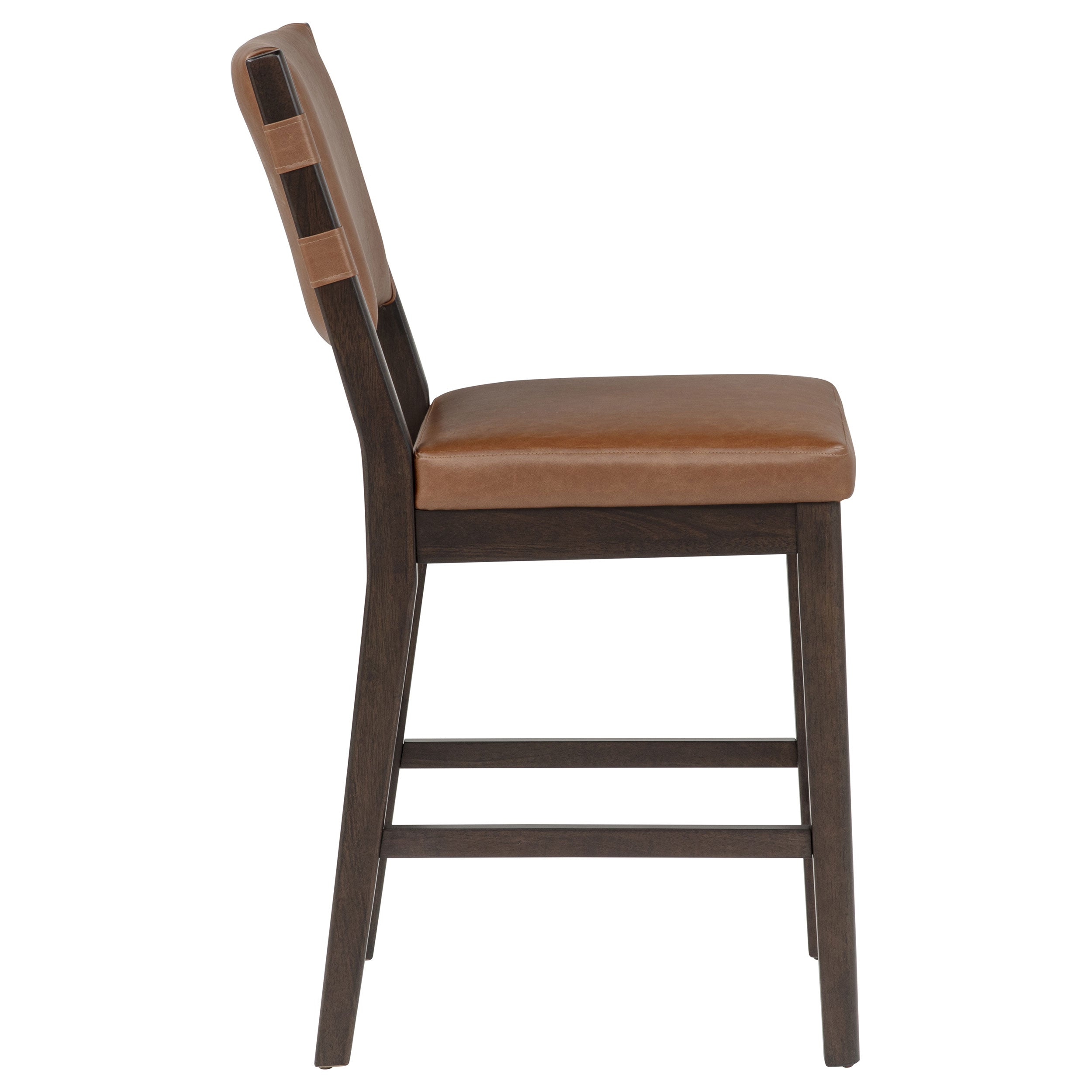 Tegan Faux Leather Upholstered Counter Height Chair Cognac (Set of 2) — view 9