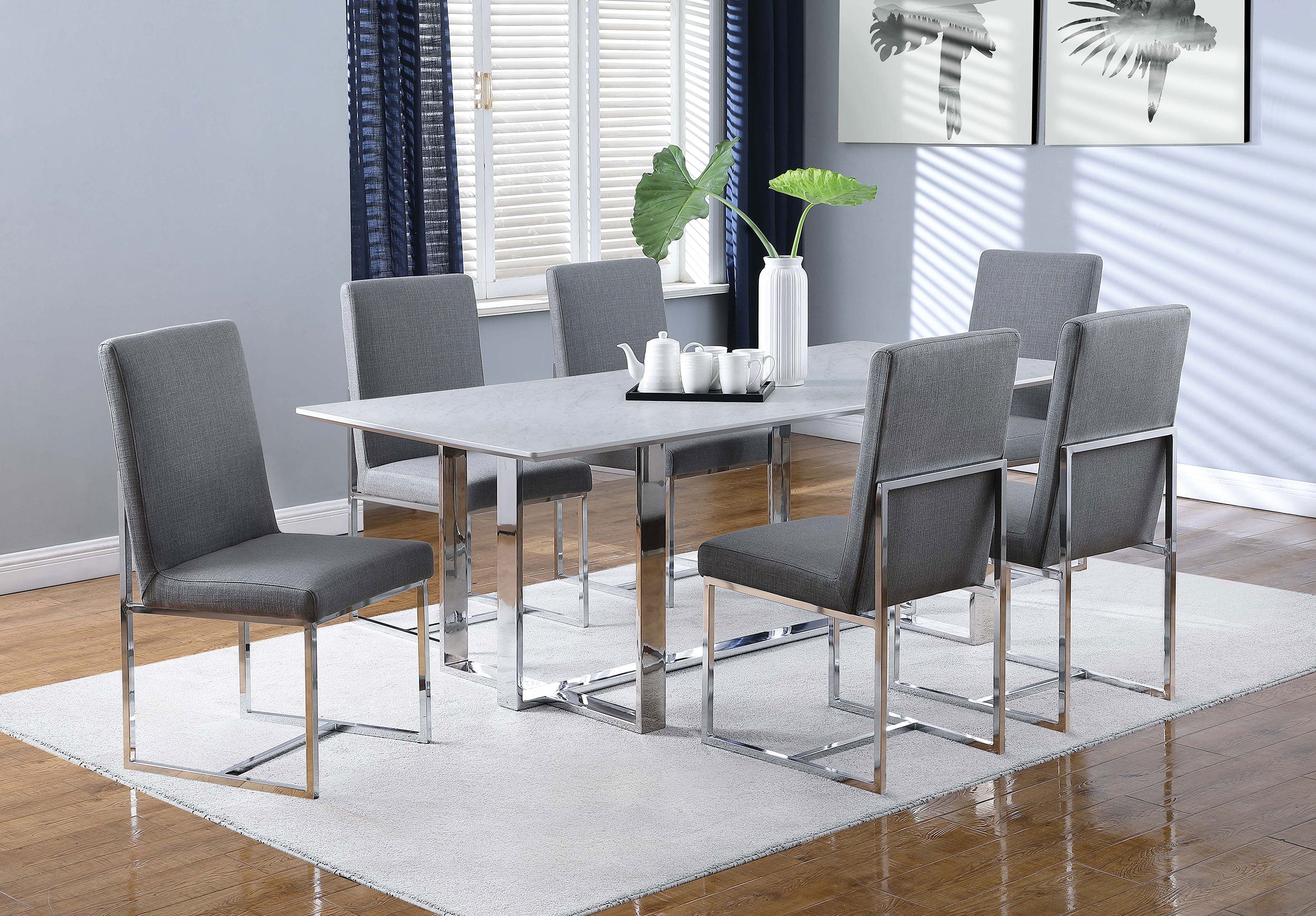 Mackinnon Upholstered Dining Side Chair Grey (Set of 2) — view 11