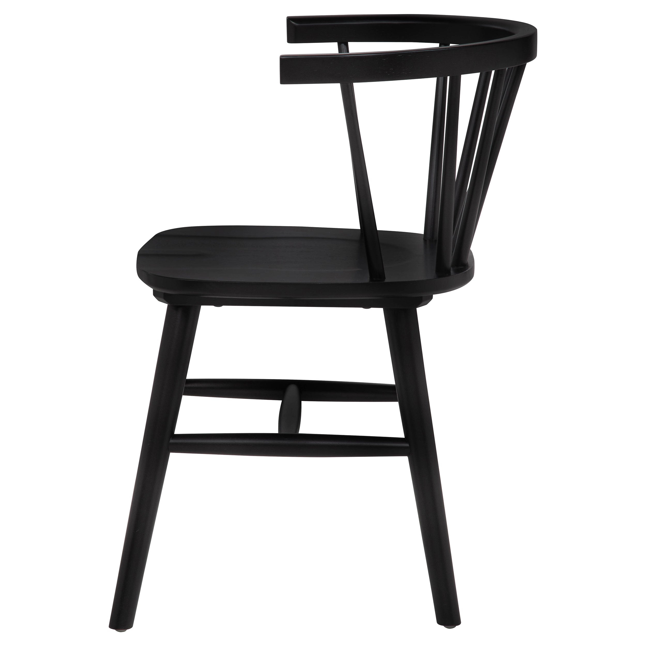 Jeffries Windsor Wood Dining Side Chair Black (Set of 2) — view 6