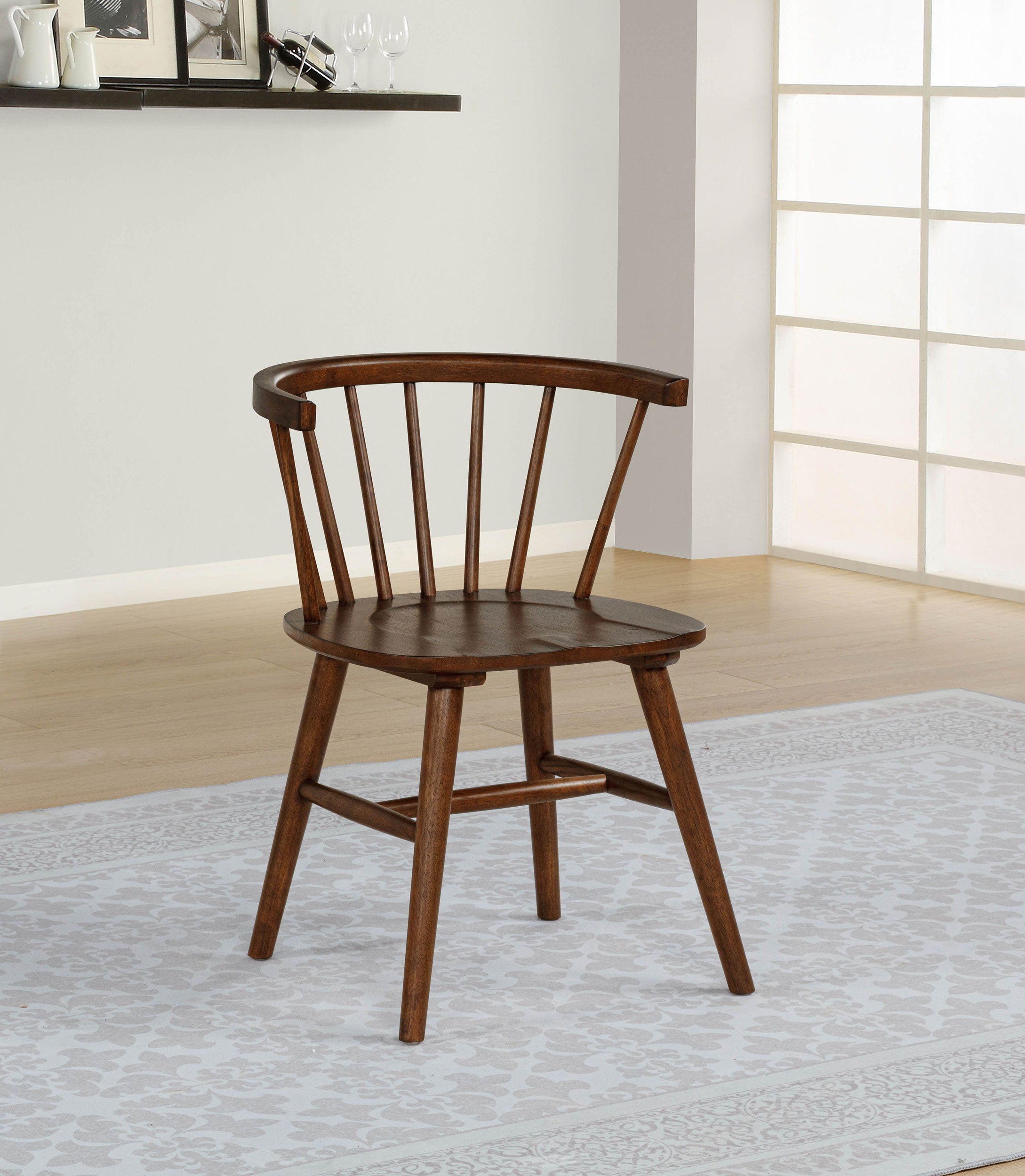 Jeffries Windsor Wood Dining Side Chair Walnut (Set of 2) — view 2