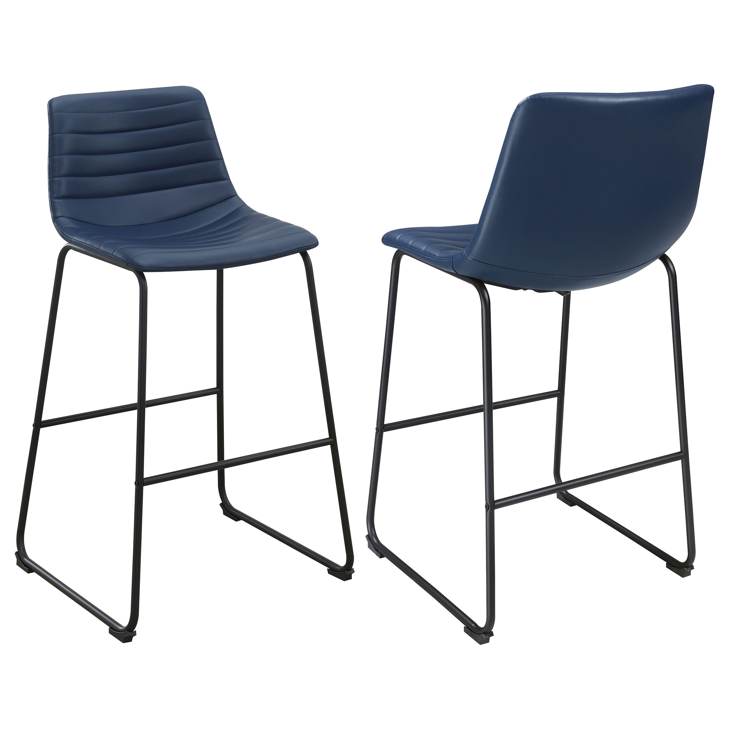 Zuni Faux Leather Upholstered Bar Chair Blue (Set of 2) — view 1