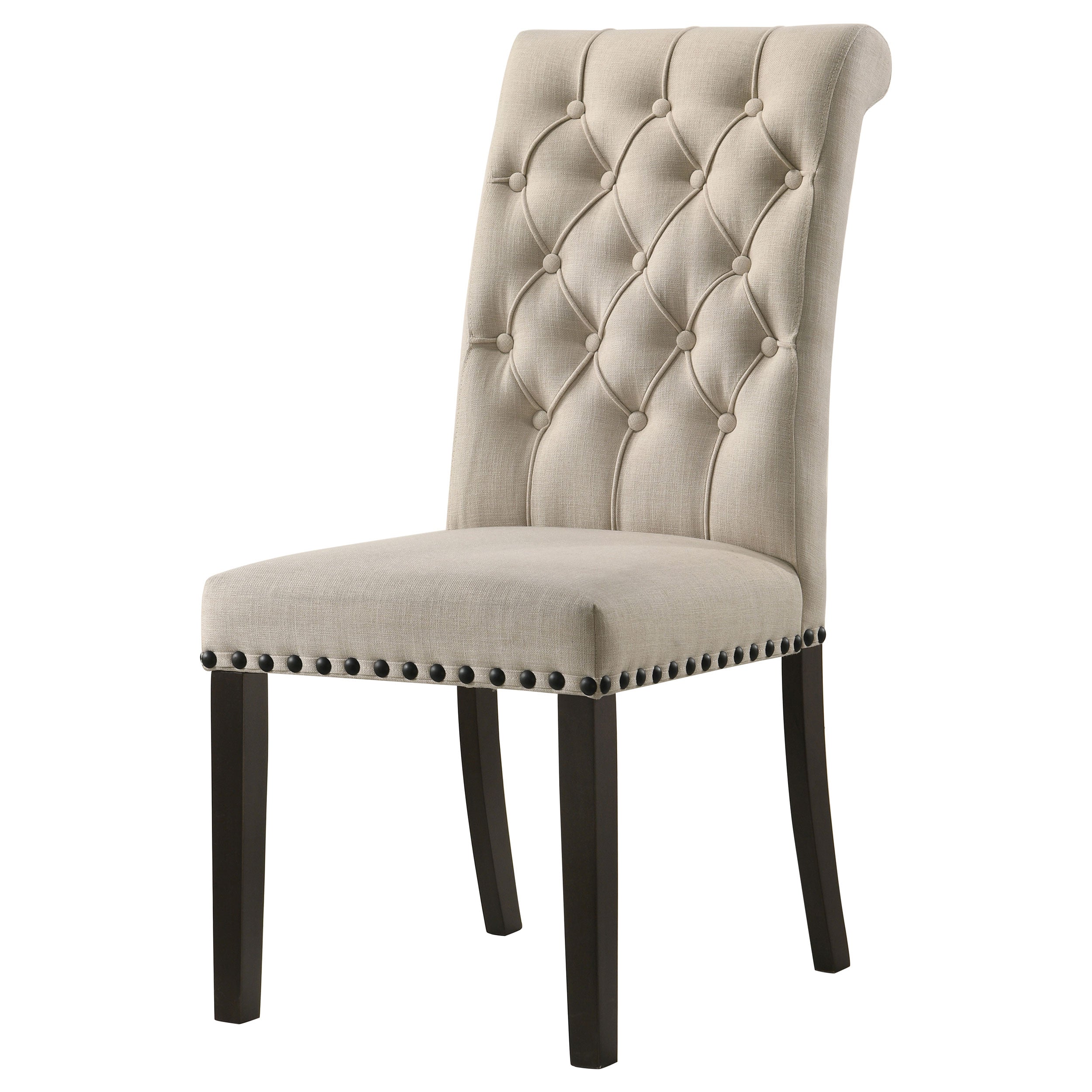 Alana Upholstered Dining Side Chair Beige Smokey Black (Set of 2) — view 4
