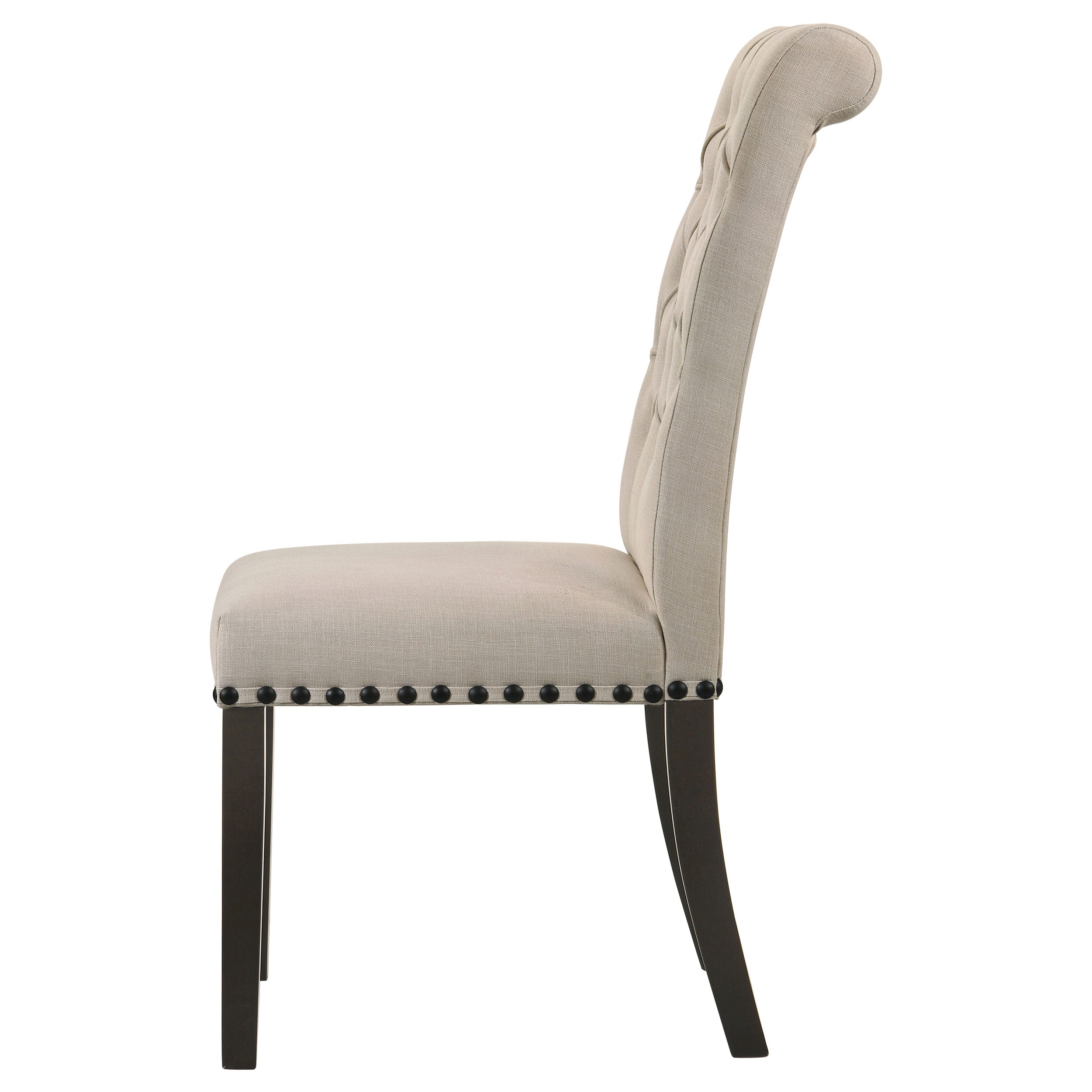 Alana Upholstered Dining Side Chair Beige Smokey Black (Set of 2) — view 5