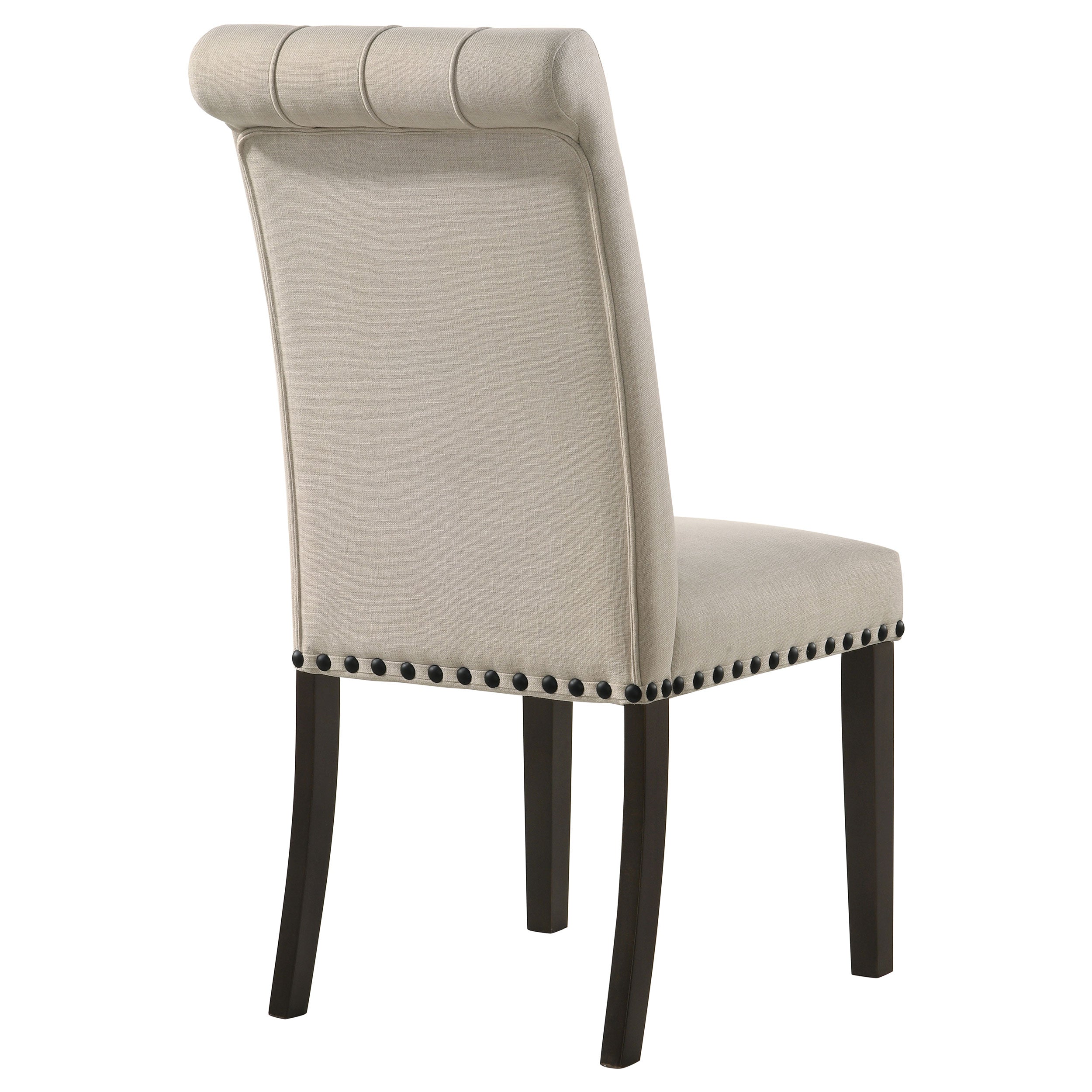 Alana Upholstered Dining Side Chair Beige Smokey Black (Set of 2) — view 7