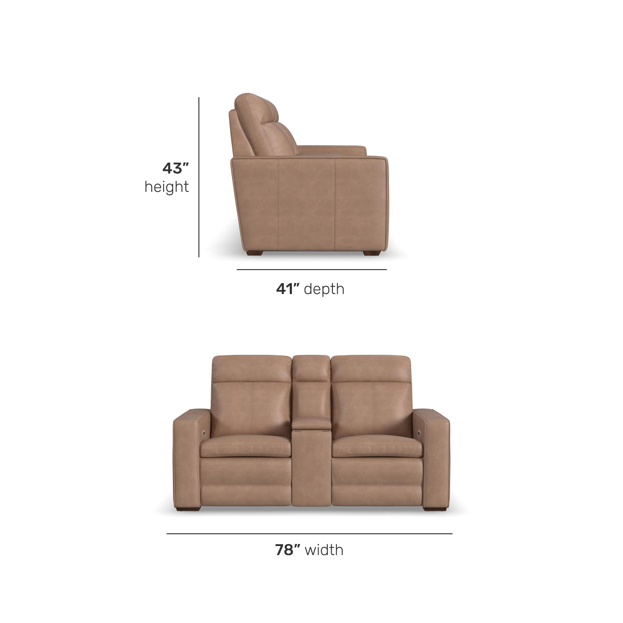 Dutch - Power Reclining Loveseat With Console, Power Headrest & Lumbar