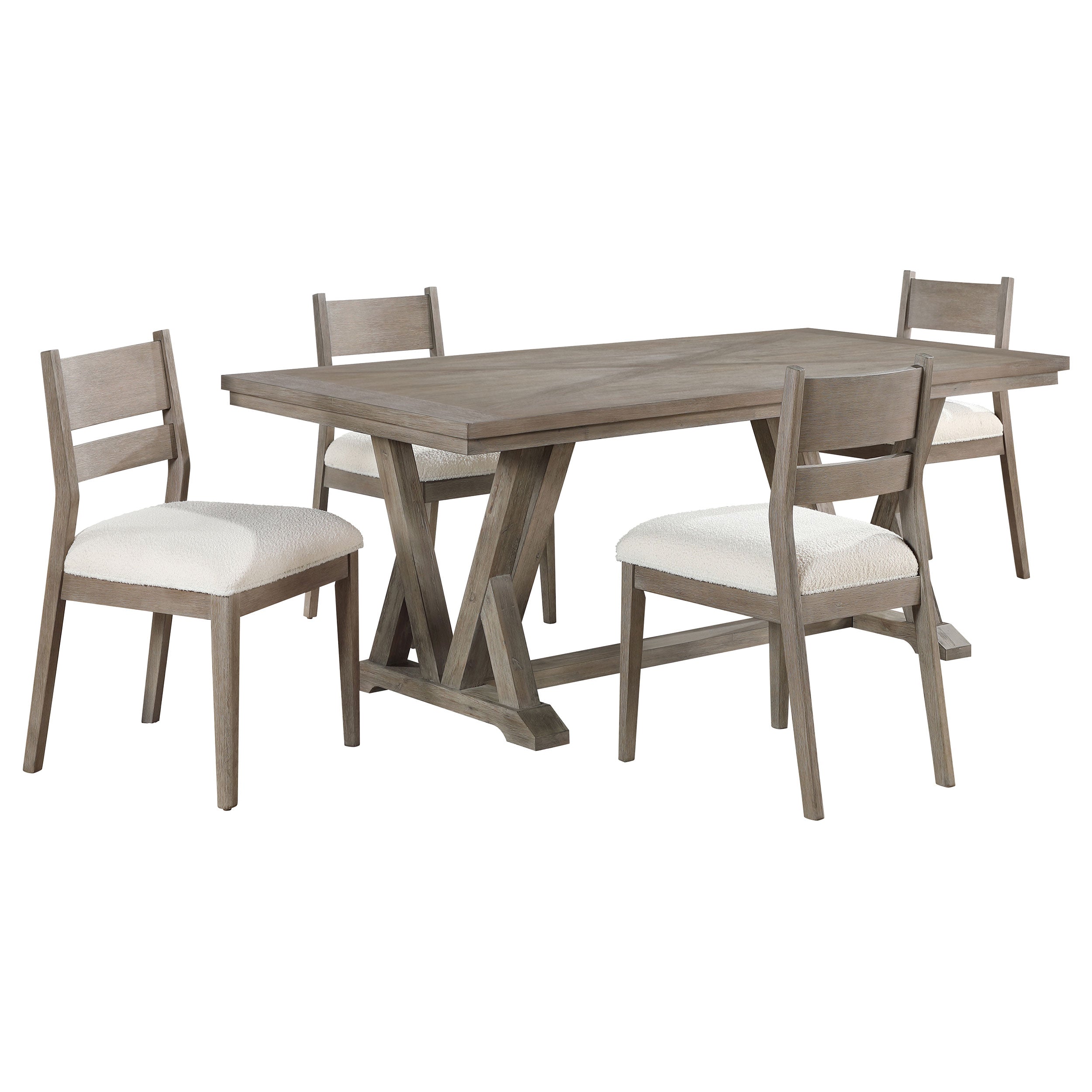Cornelia 5-piece Rectangular Dining Table Set Coastal Grey  — view 2