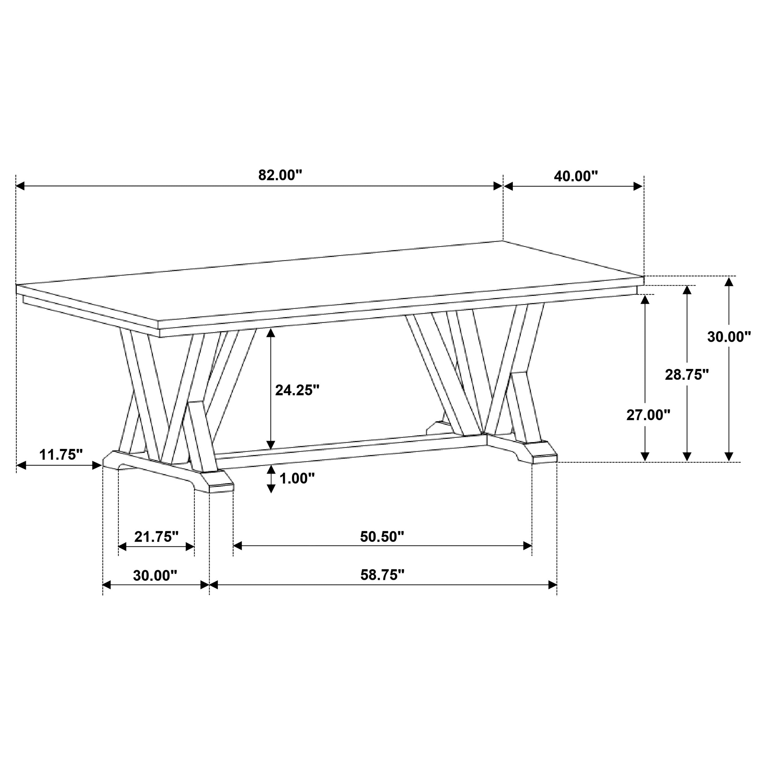 Cornelia Rectangular 82-inch Dining Table Coastal Grey — view 7