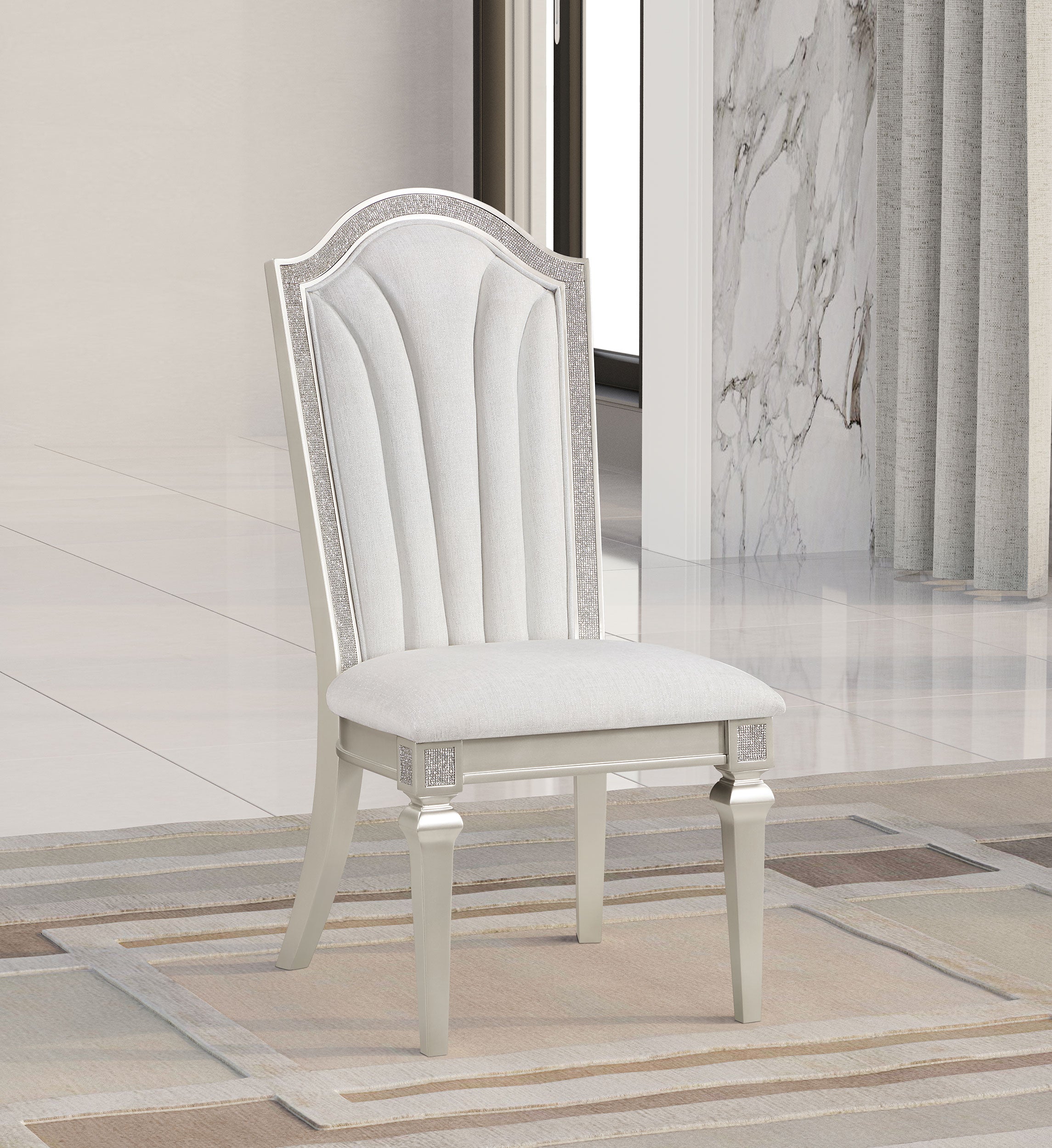 Evangeline Wood Dining Side Chair Silver Oak (Set of 2) — view 2