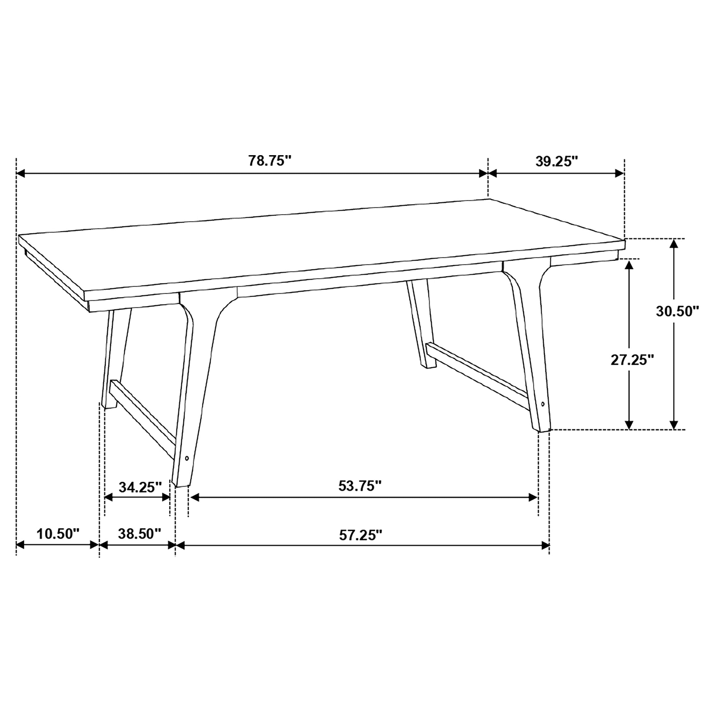Reynolds Rectangular 79-inch Wood Dining Table Brown Oak — view 9