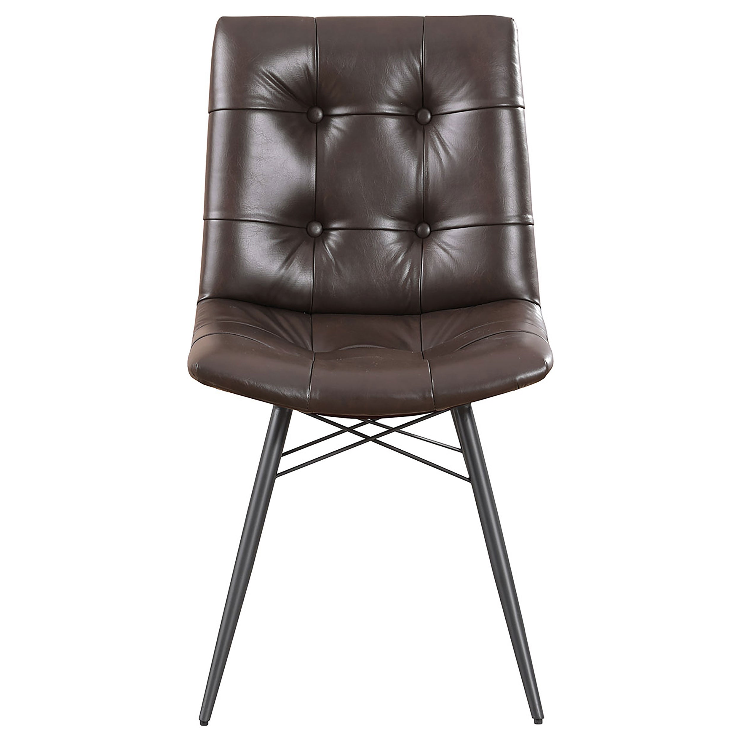 Aiken Faux Leather Upholstered Dining Side Chair Dark Brown (Set of 4) — view 4