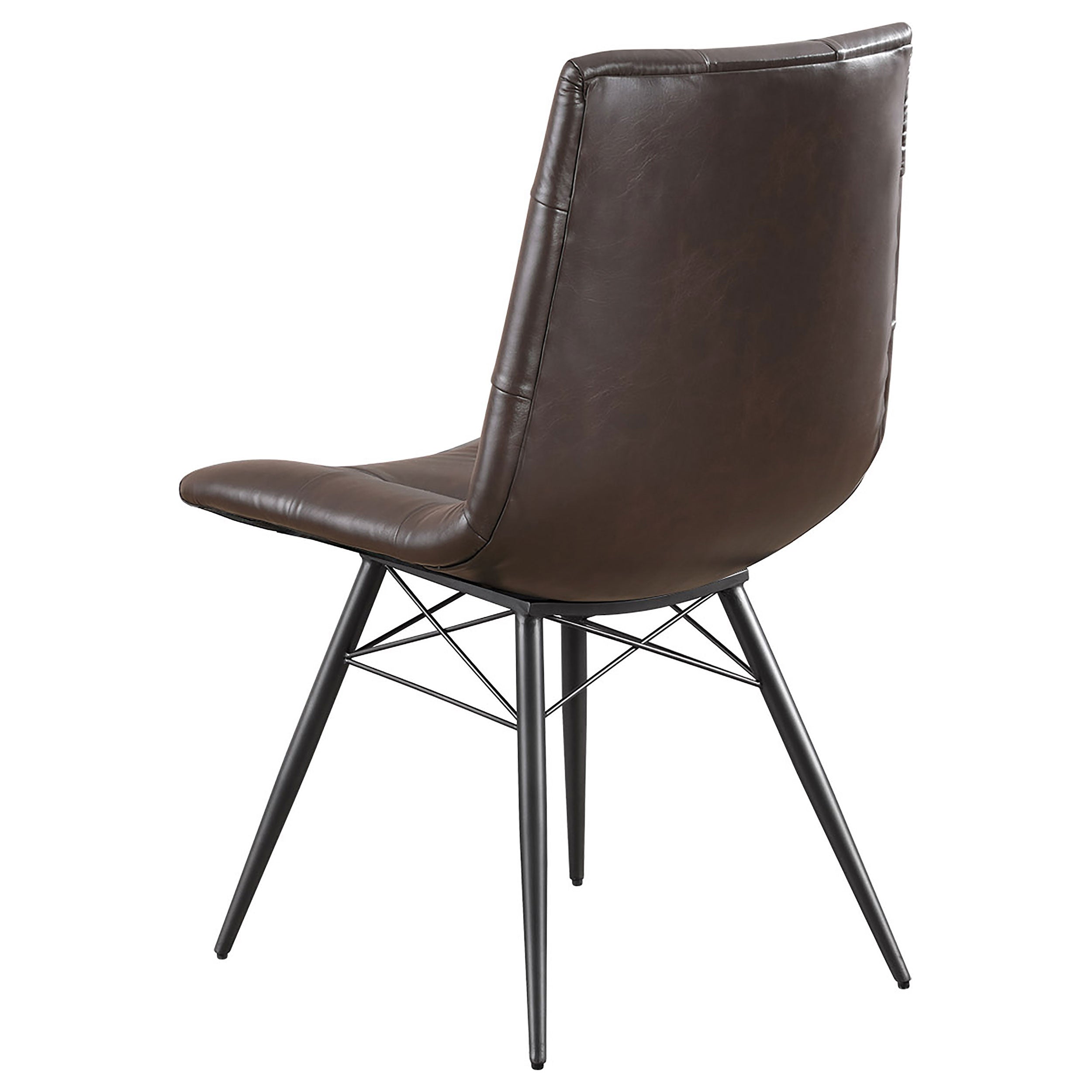 Aiken Faux Leather Upholstered Dining Side Chair Dark Brown (Set of 4) — view 7