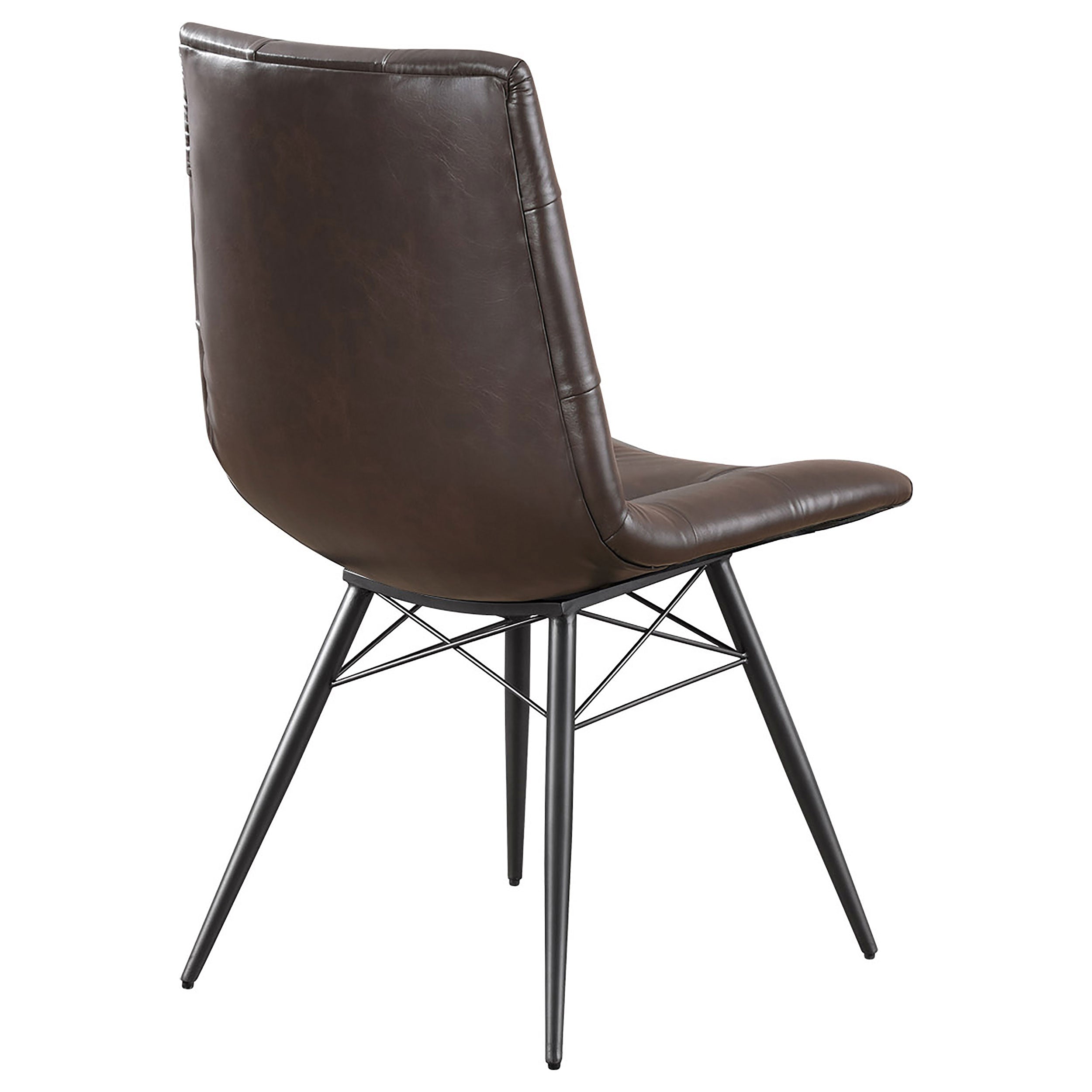 Aiken Faux Leather Upholstered Dining Side Chair Dark Brown (Set of 4) — view 9