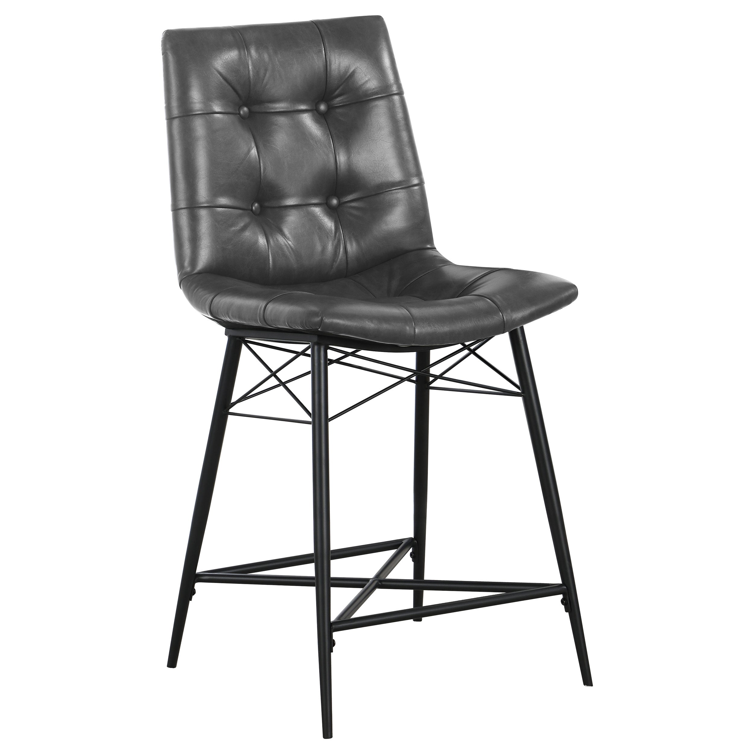Aiken Upholstered Tufted Counter Chair Charcoal (Set of 2) — view 3
