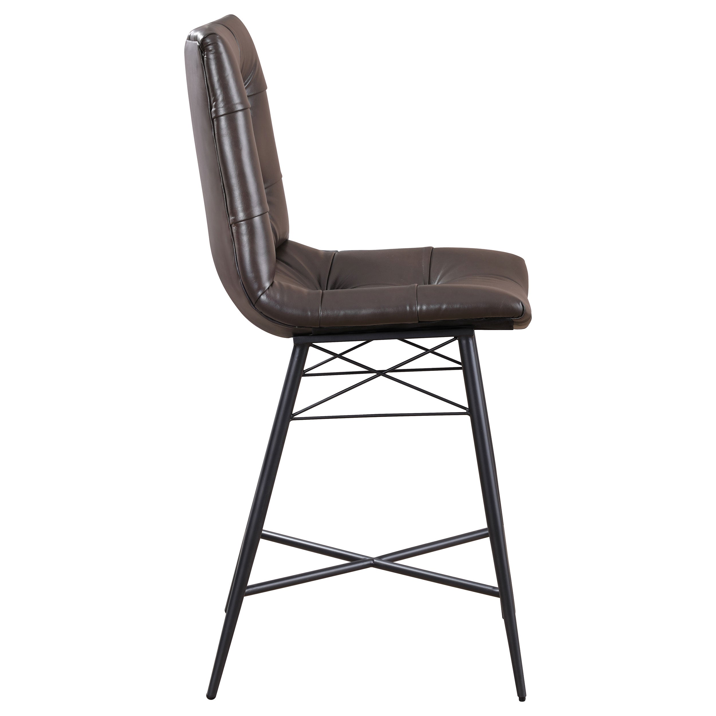Aiken Upholstered Tufted Counter Chair Brown (Set of 2) — view 10