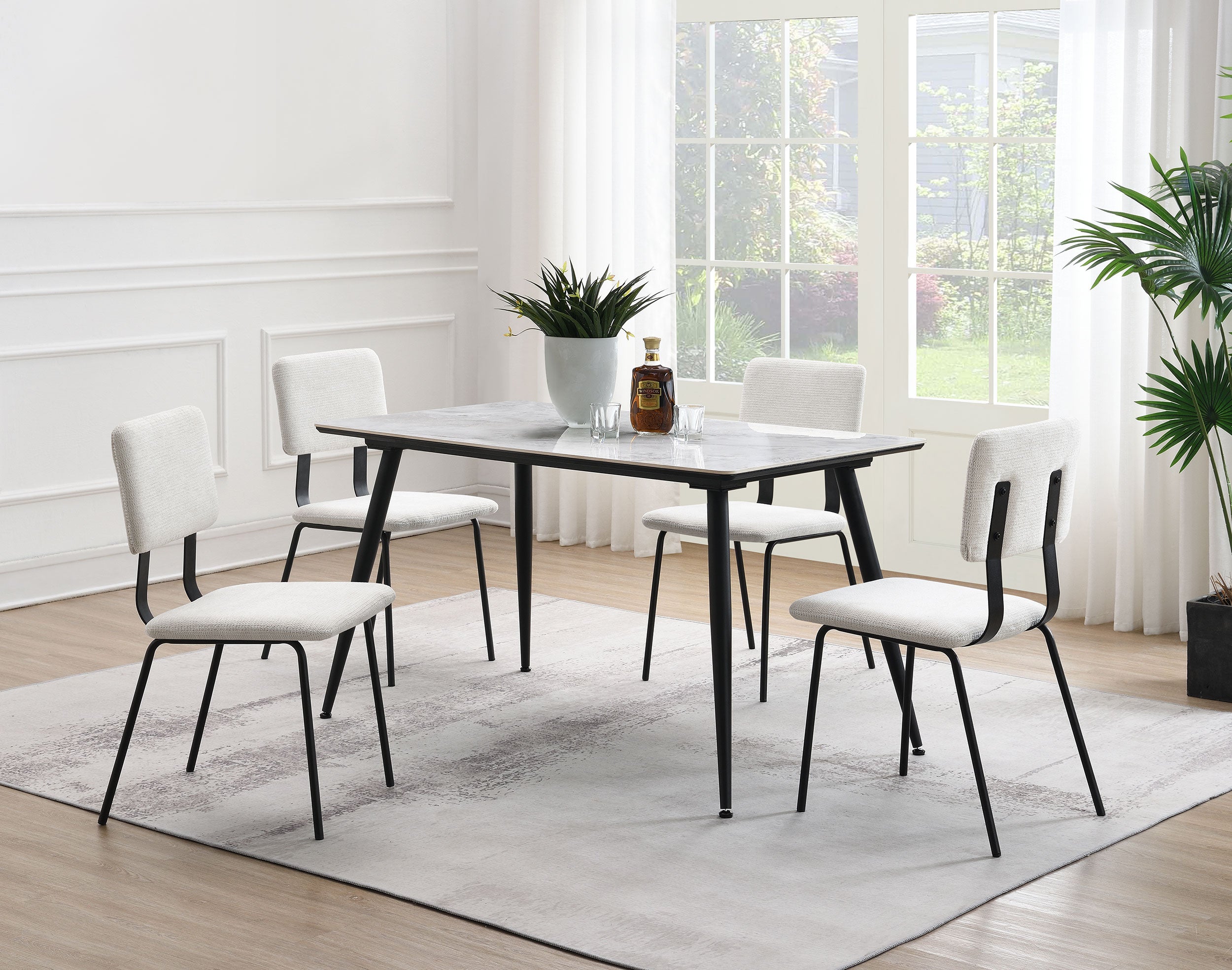 Calla Fabric Upholstered Dining Side Chair White (Set of 2) — view 14
