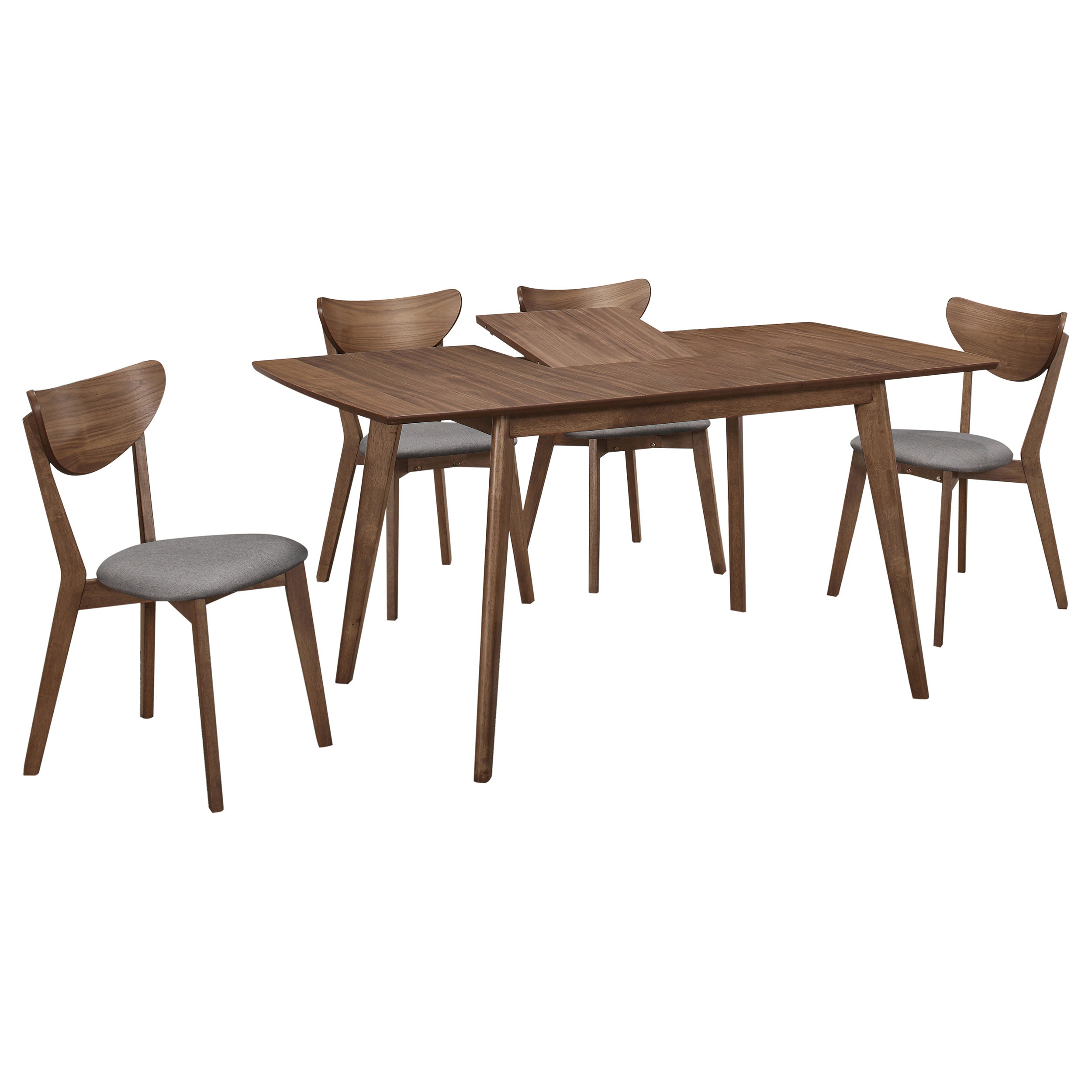 Alfredo 5-piece Butterfly Leaf Dining Set Natural Walnut — view 2