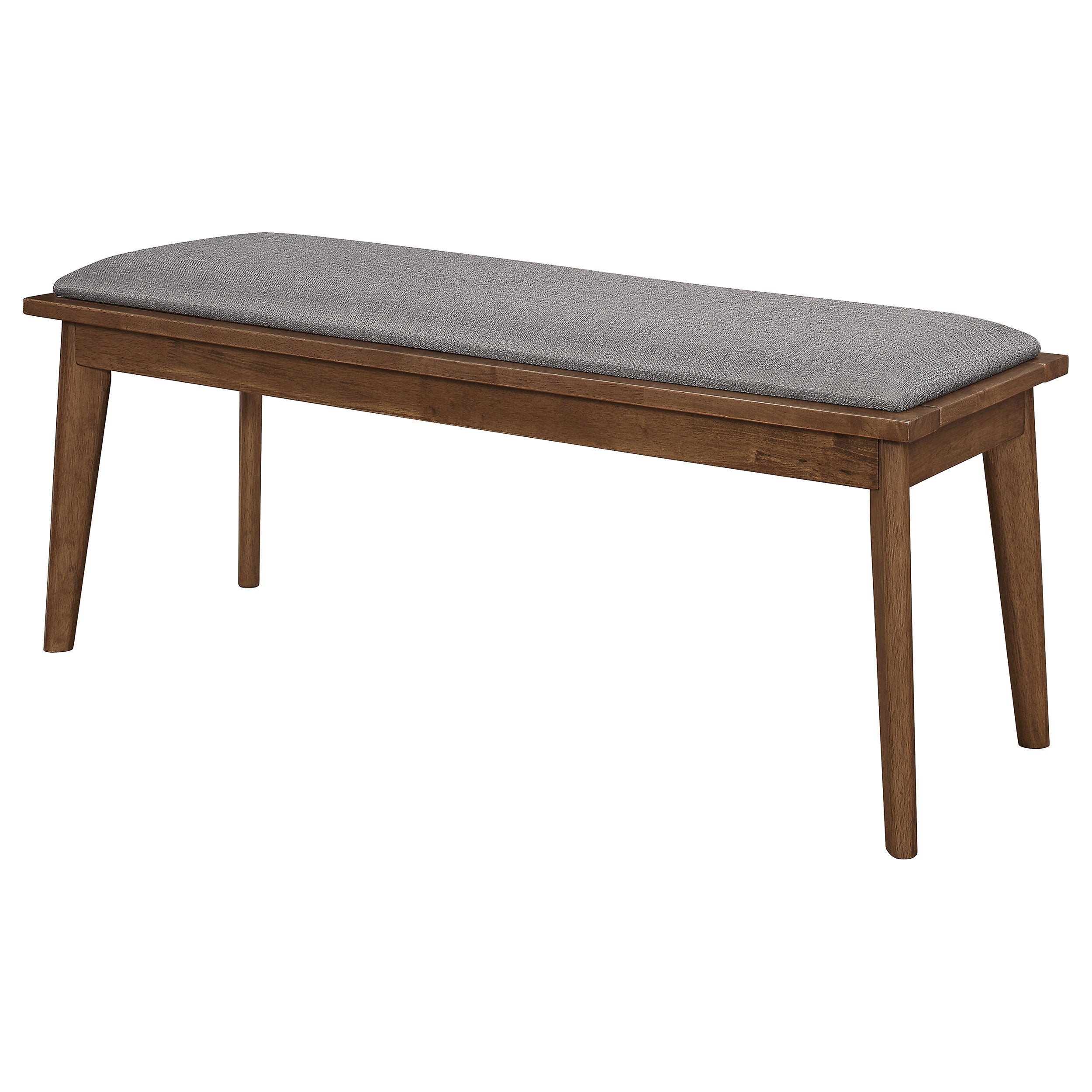 Alfredo Upholstered Dining Bench Grey and Natural Walnut — view 4