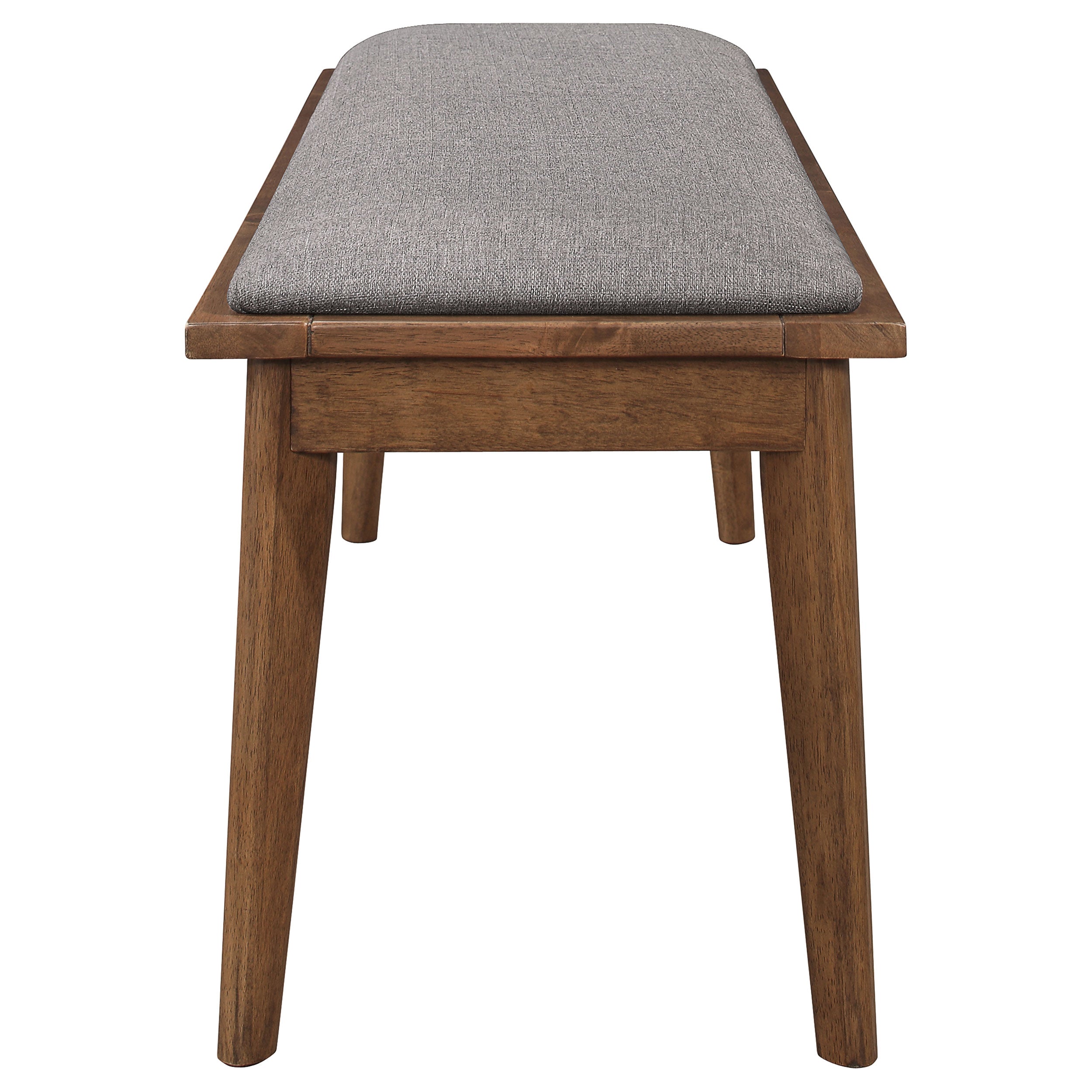 Alfredo Upholstered Dining Bench Grey and Natural Walnut — view 5