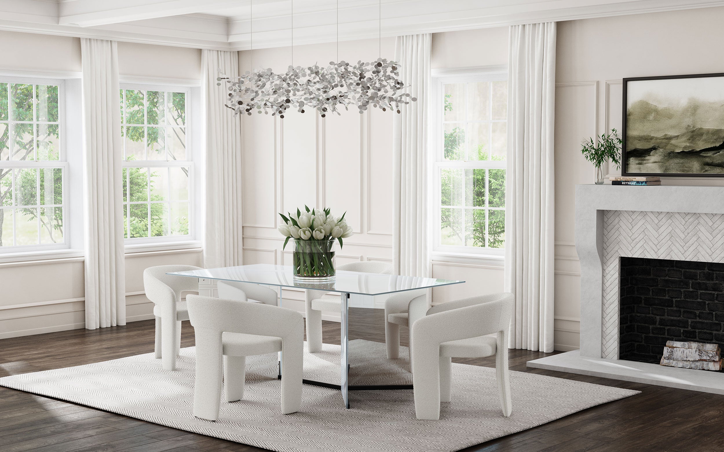 Emery 76-inch Rectangular Mirrored Dining Table Silver — view 13