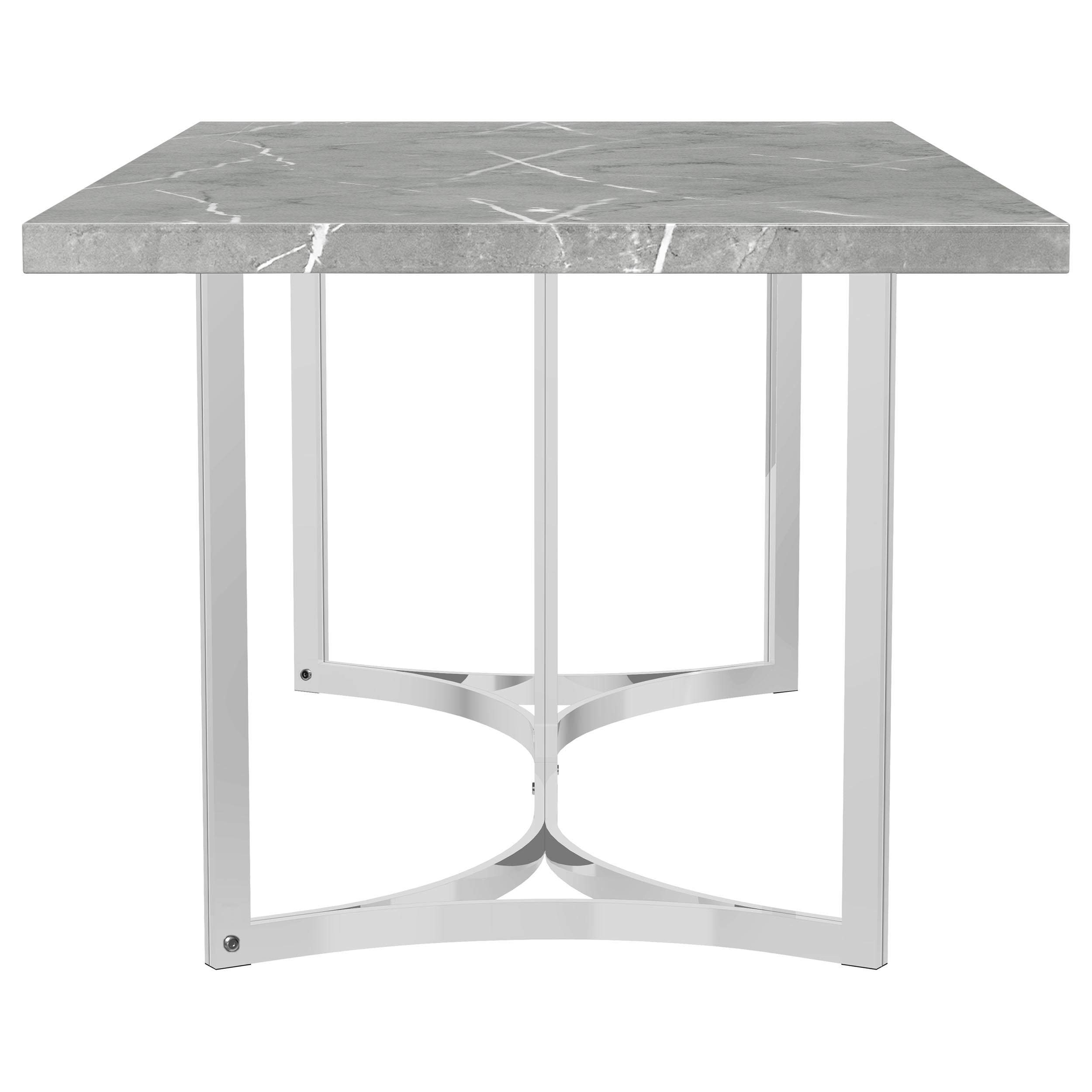 Sterling 72-inch Rectangular Dining Table Grey Faux Marble — view 5