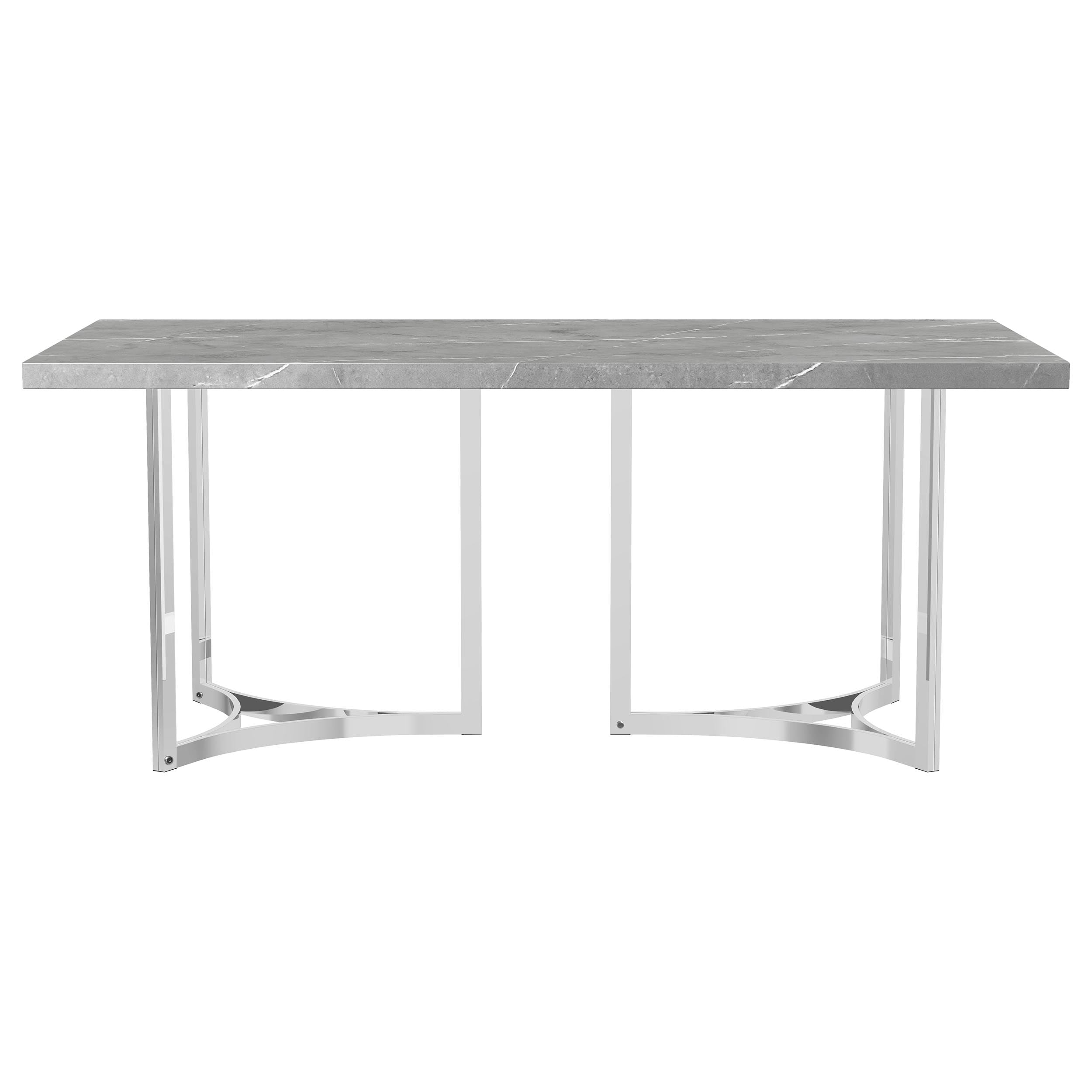 Sterling 72-inch Rectangular Dining Table Grey Faux Marble — view 7