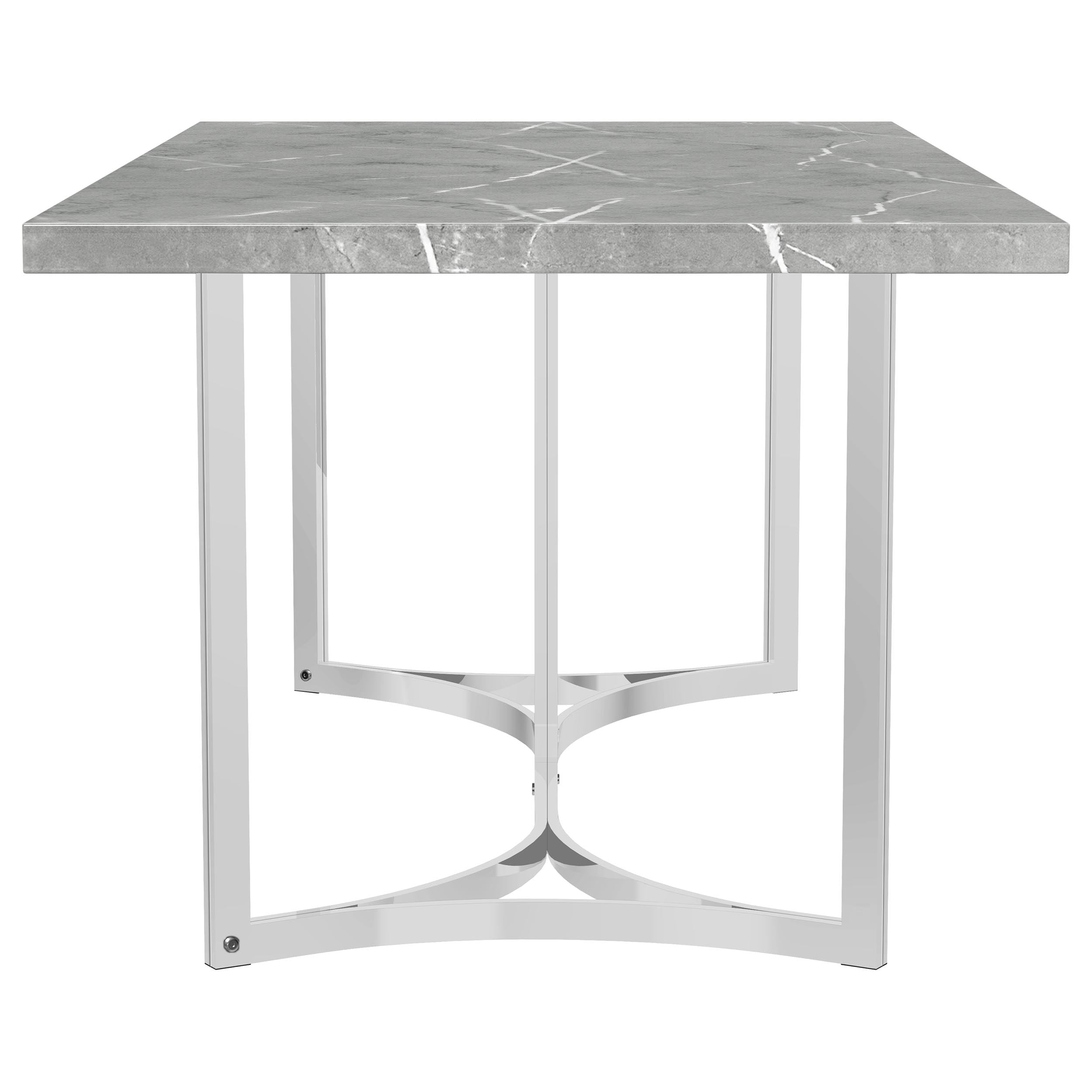 Sterling 72-inch Rectangular Dining Table Grey Faux Marble — view 9