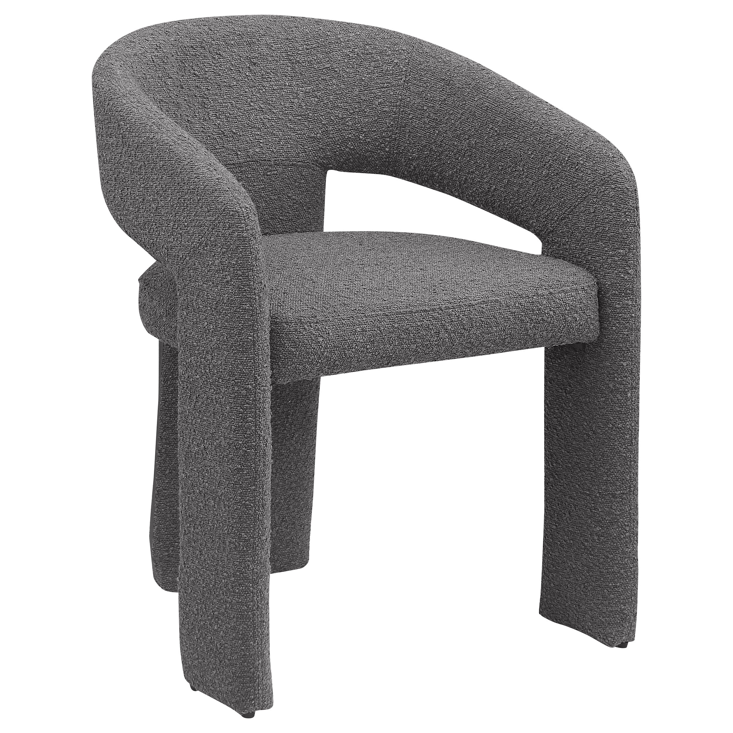 Eudora Boucle Upholstered Dining Arm Chair Grey (Set of 2) — view 3