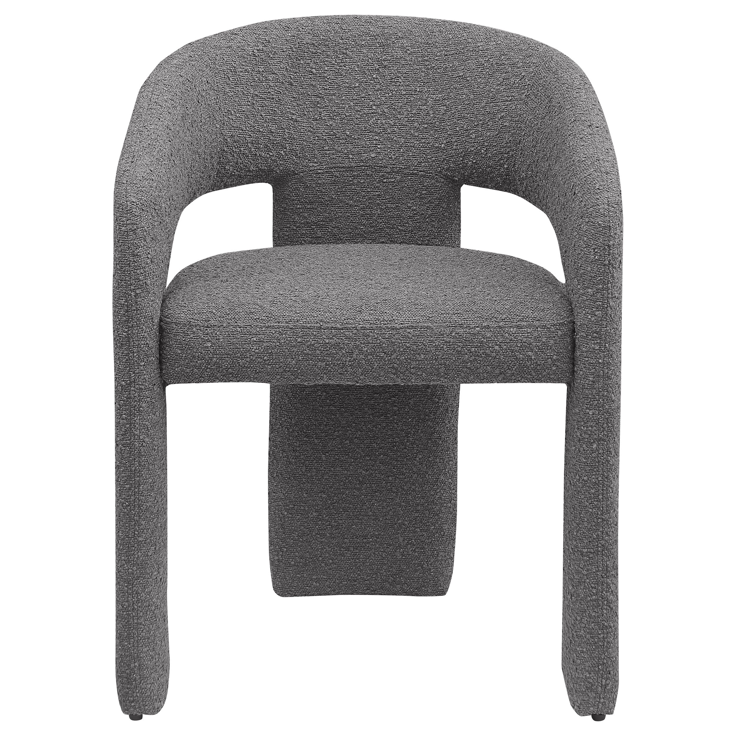 Eudora Boucle Upholstered Dining Arm Chair Grey (Set of 2) — view 4