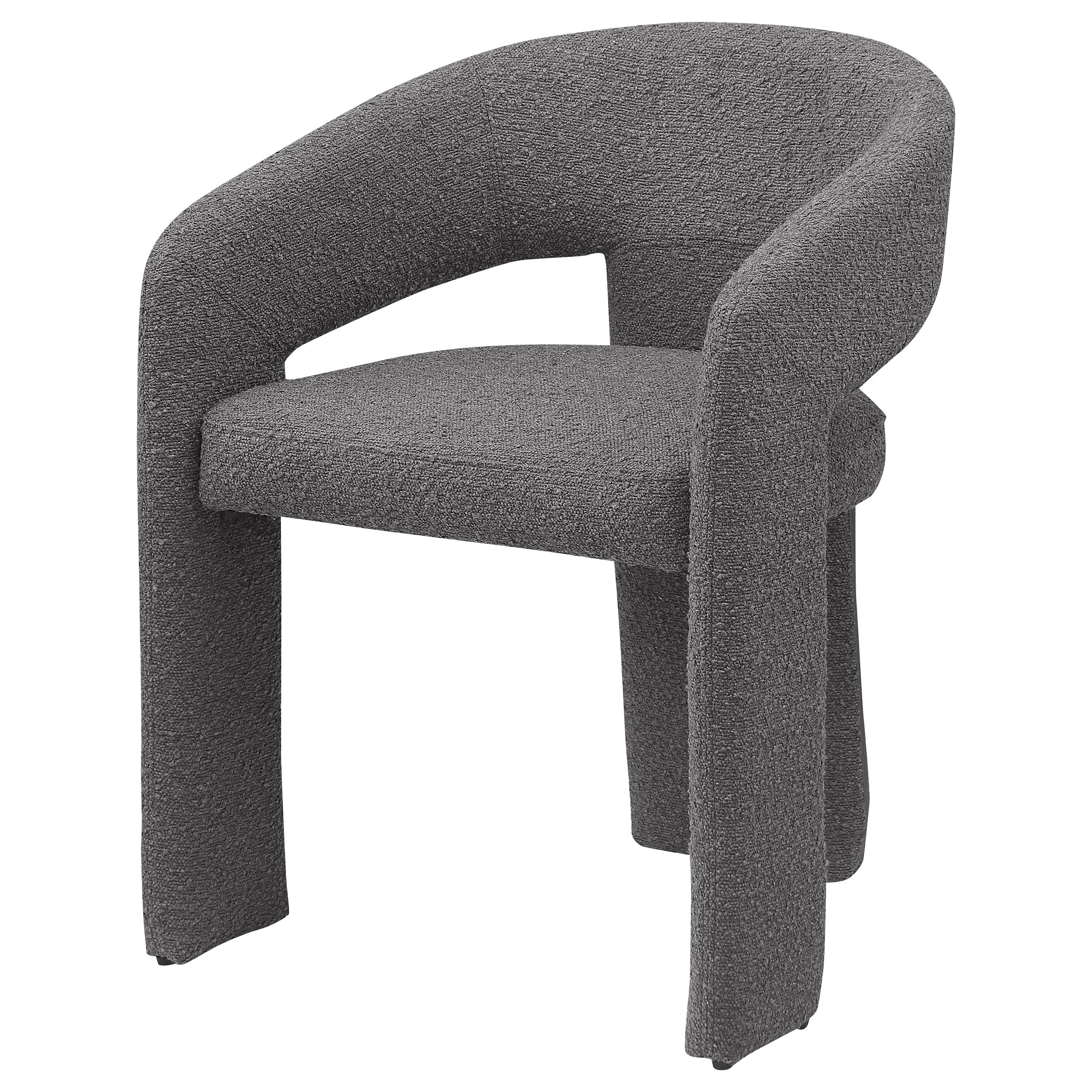 Eudora Boucle Upholstered Dining Arm Chair Grey (Set of 2) — view 5