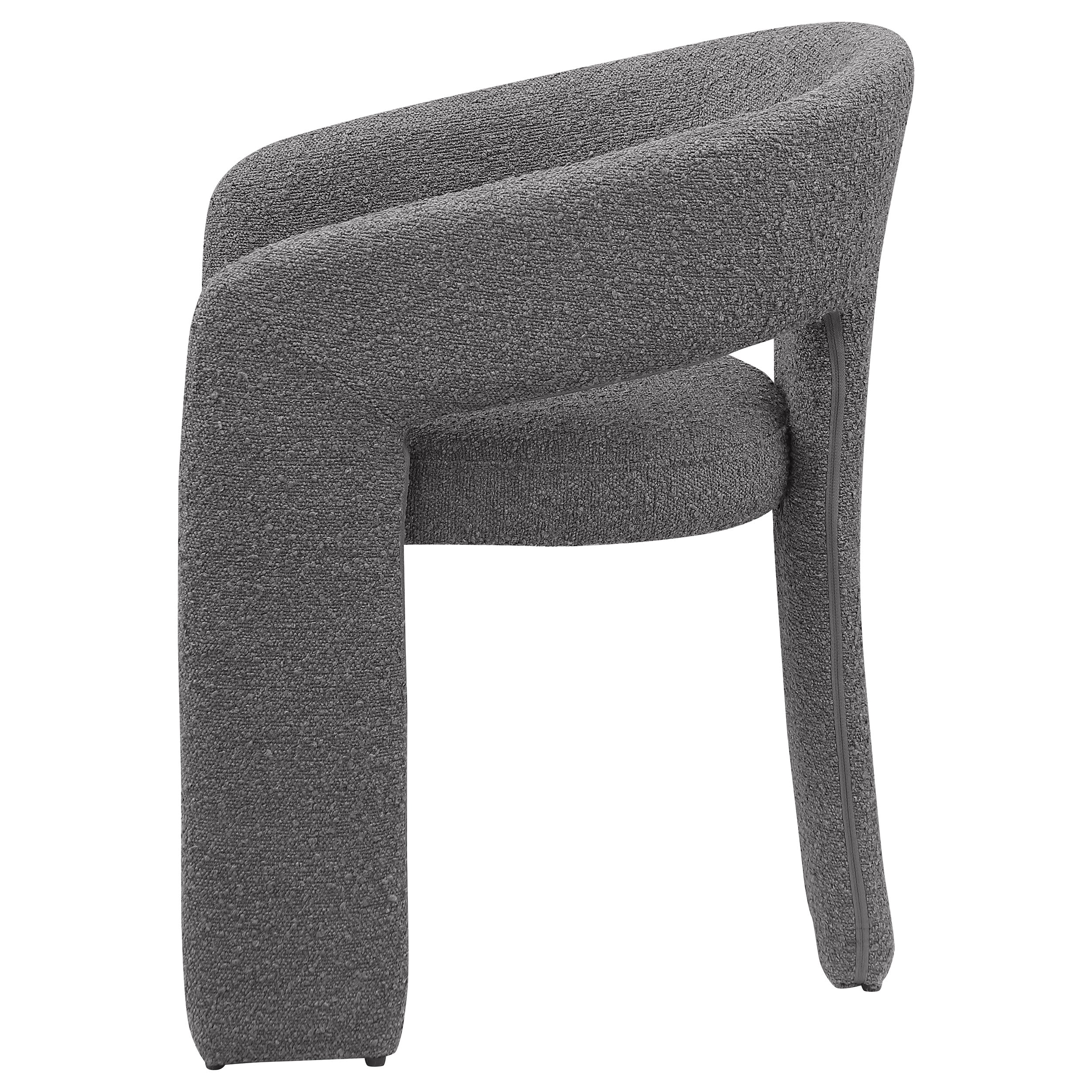 Eudora Boucle Upholstered Dining Arm Chair Grey (Set of 2) — view 6