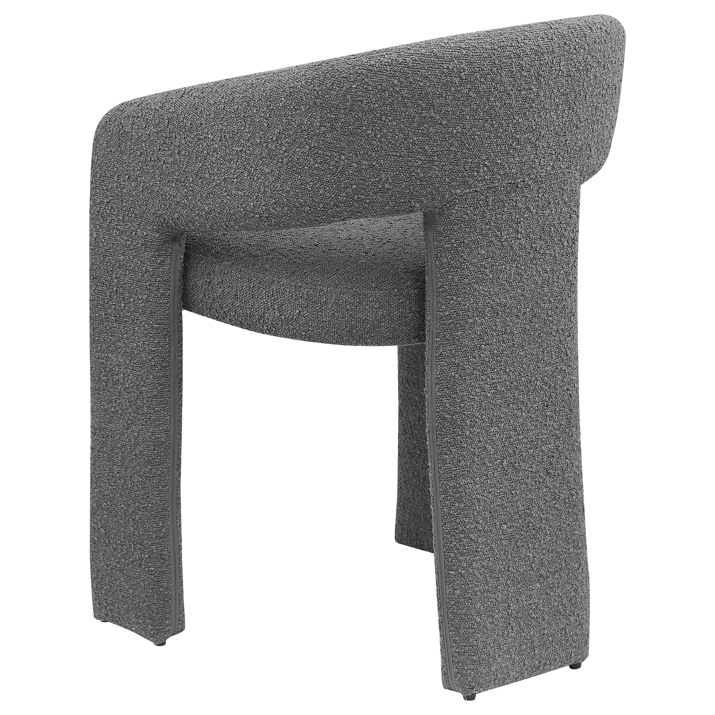 Eudora Boucle Upholstered Dining Arm Chair Grey (Set of 2) — view 7