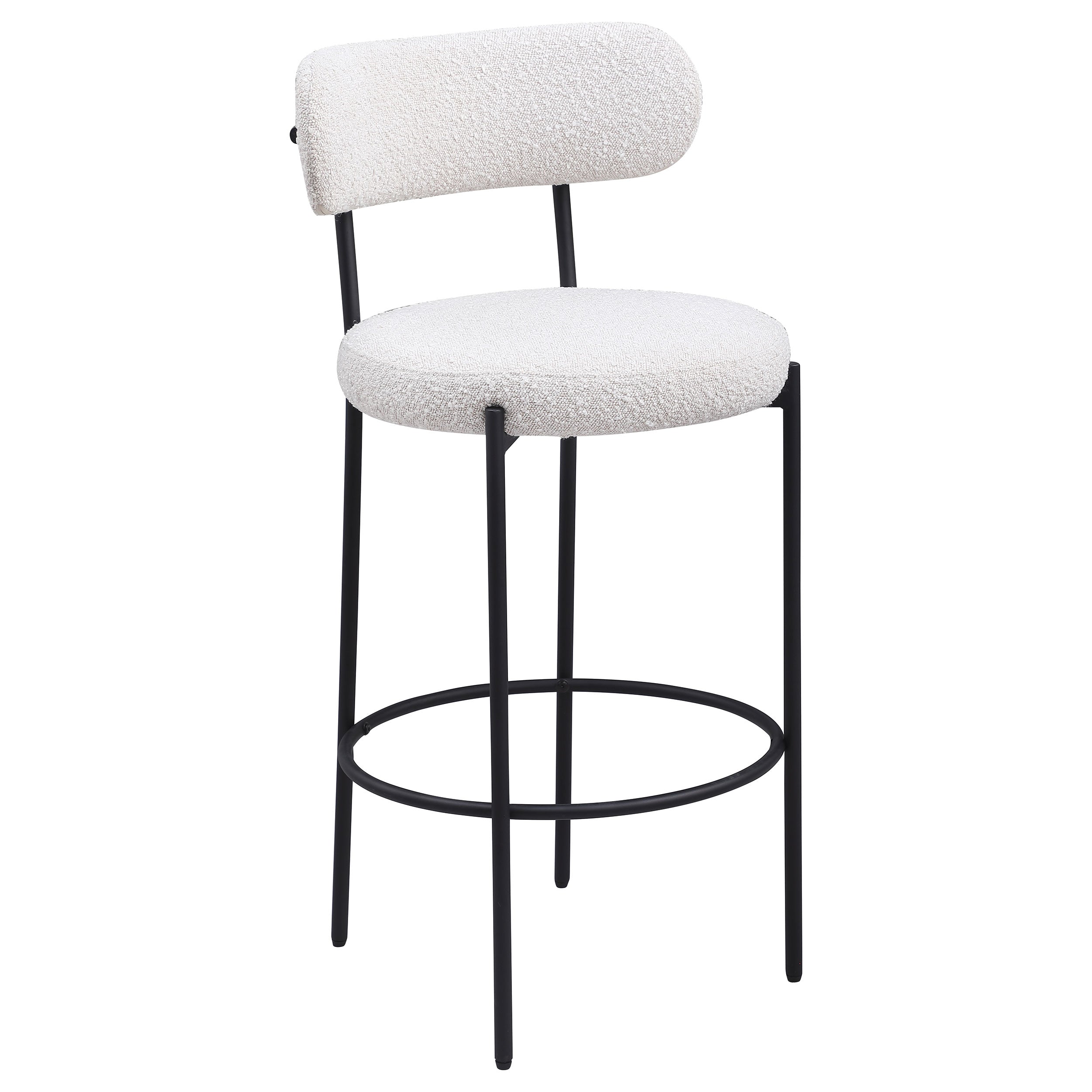 Viola Boucle Upholstered Bar Chair Cream (Set of 2) — view 3