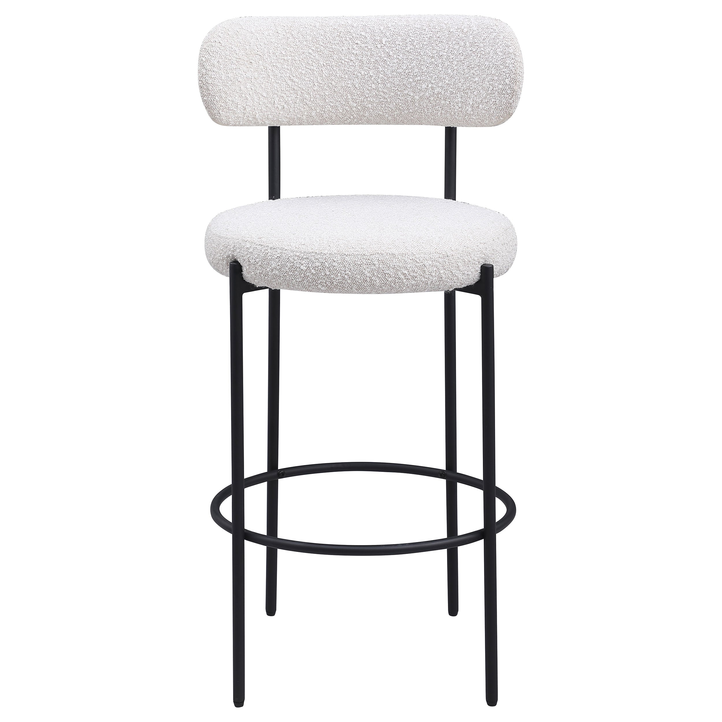 Viola Boucle Upholstered Bar Chair Cream (Set of 2) — view 4