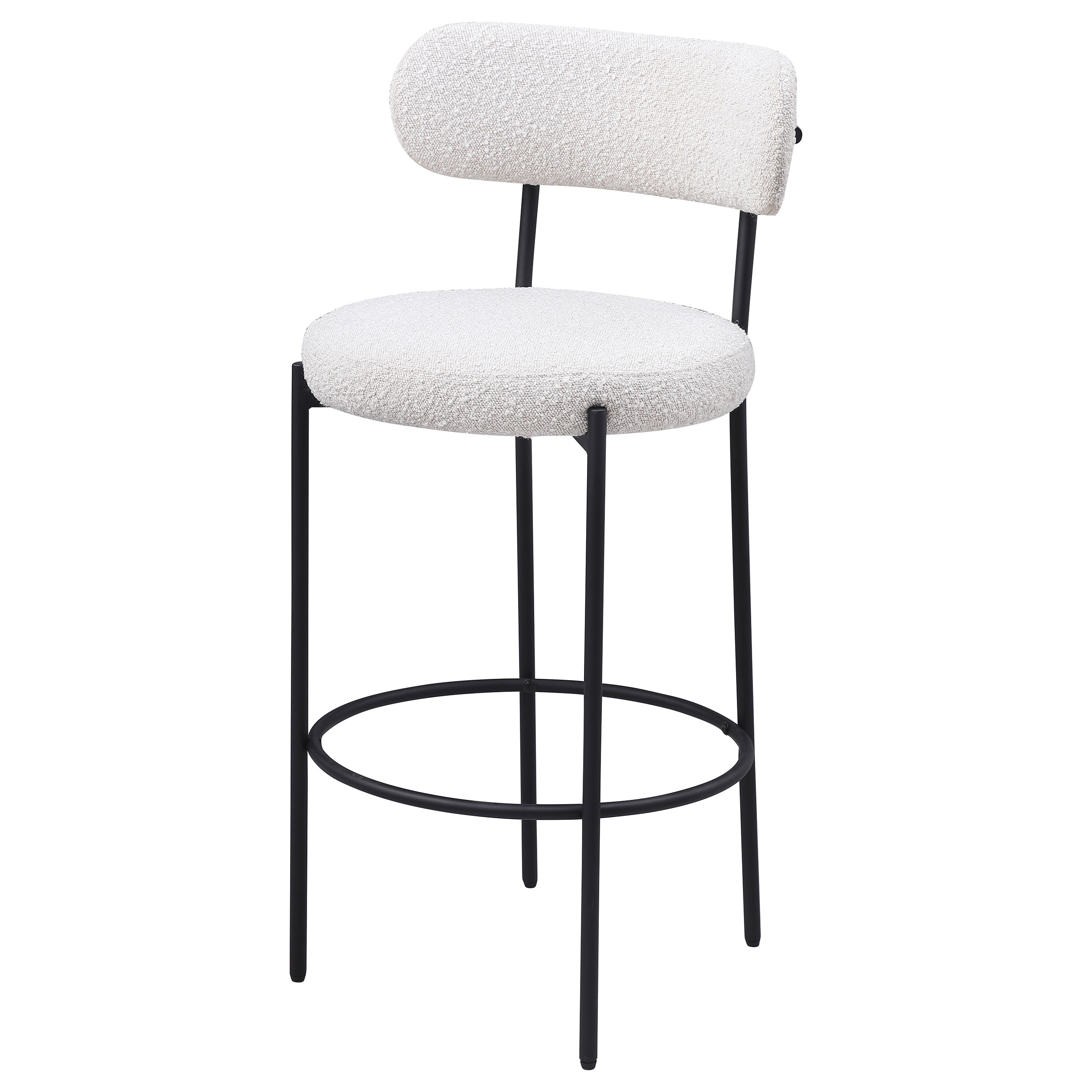 Viola Boucle Upholstered Bar Chair Cream (Set of 2) — view 5