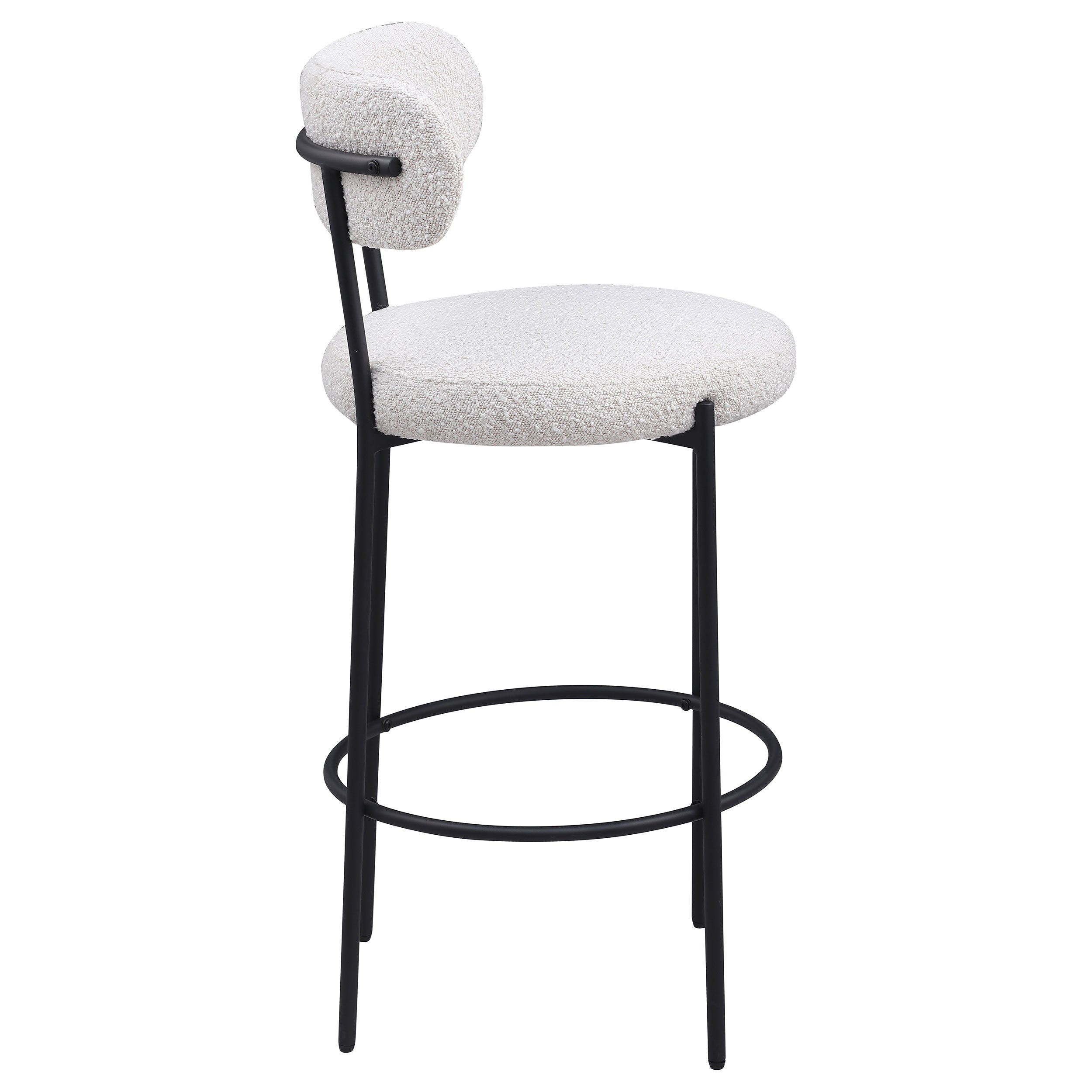 Viola Boucle Upholstered Bar Chair Cream (Set of 2) — view 9