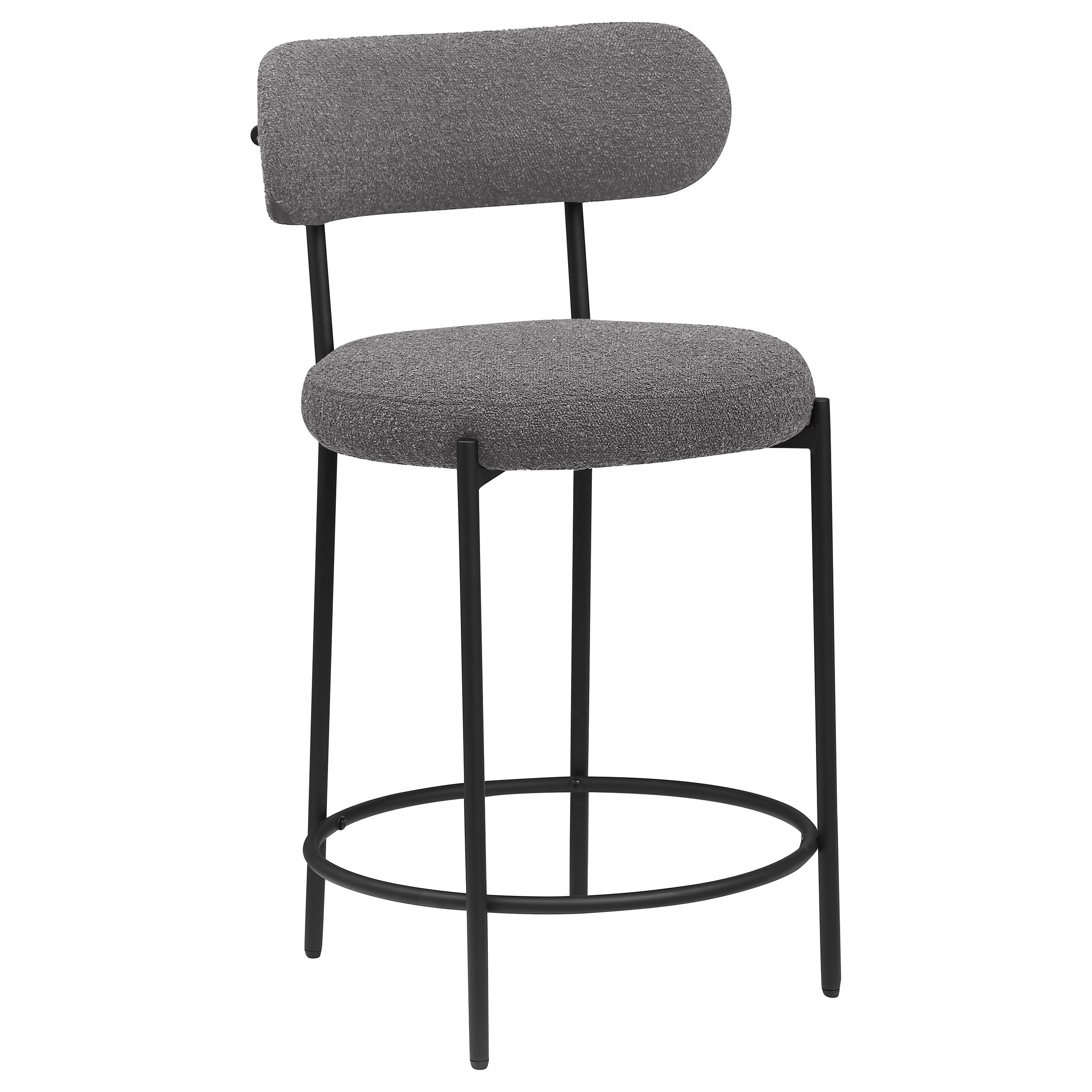 Viola Boucle Upholstered Counter Chair Grey (Set of 2) — view 3