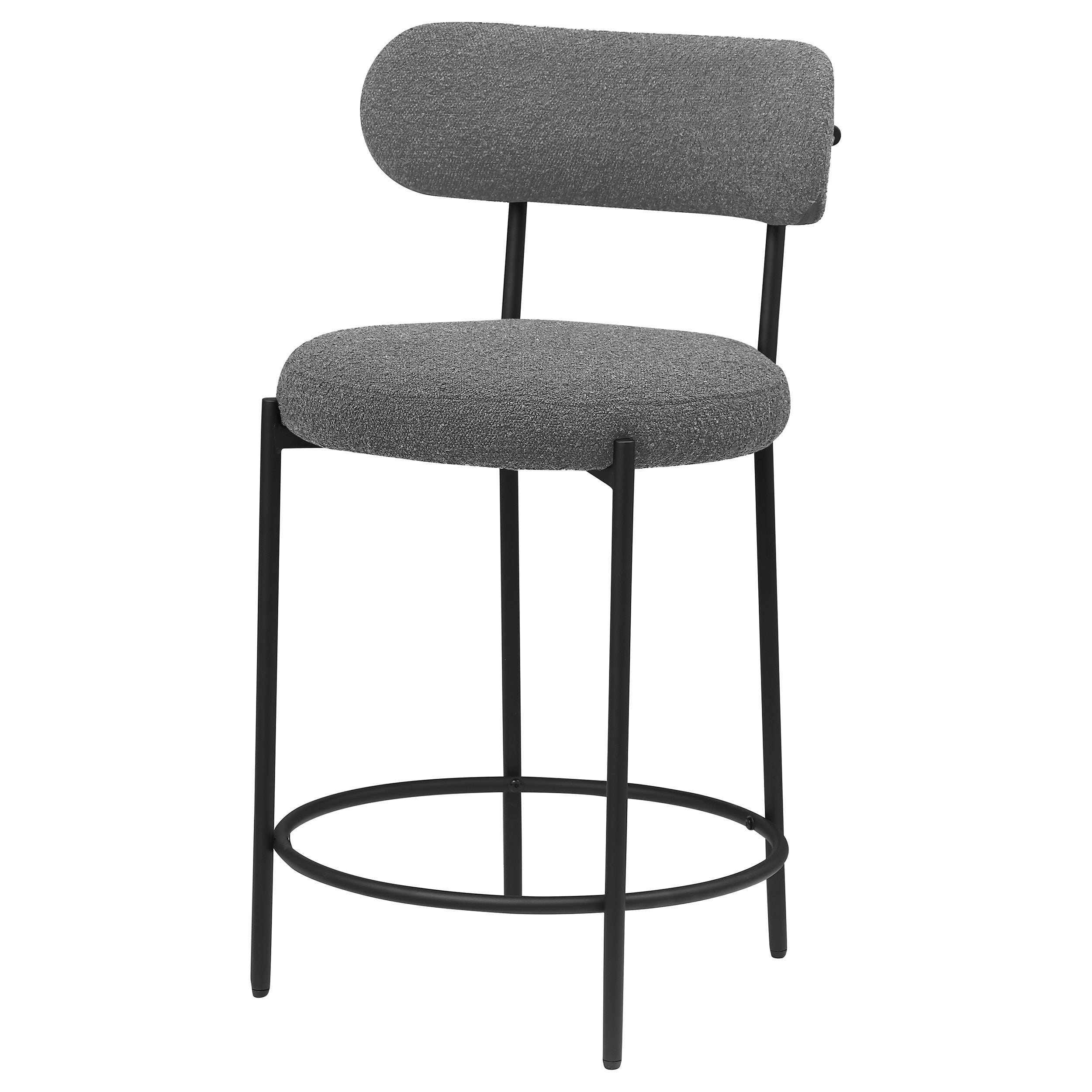 Viola Boucle Upholstered Counter Chair Grey (Set of 2) — view 5