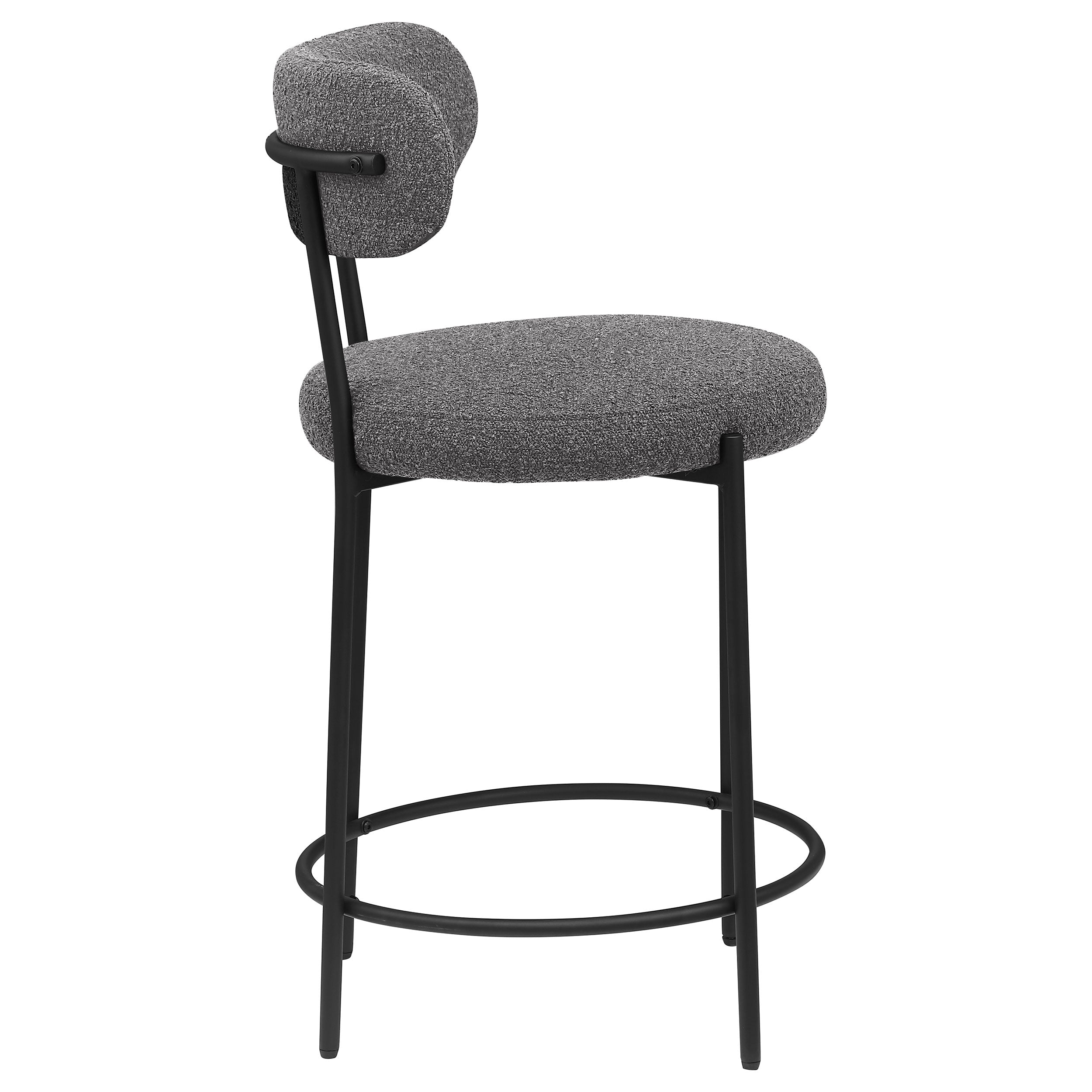 Viola Boucle Upholstered Counter Chair Grey (Set of 2) — view 9