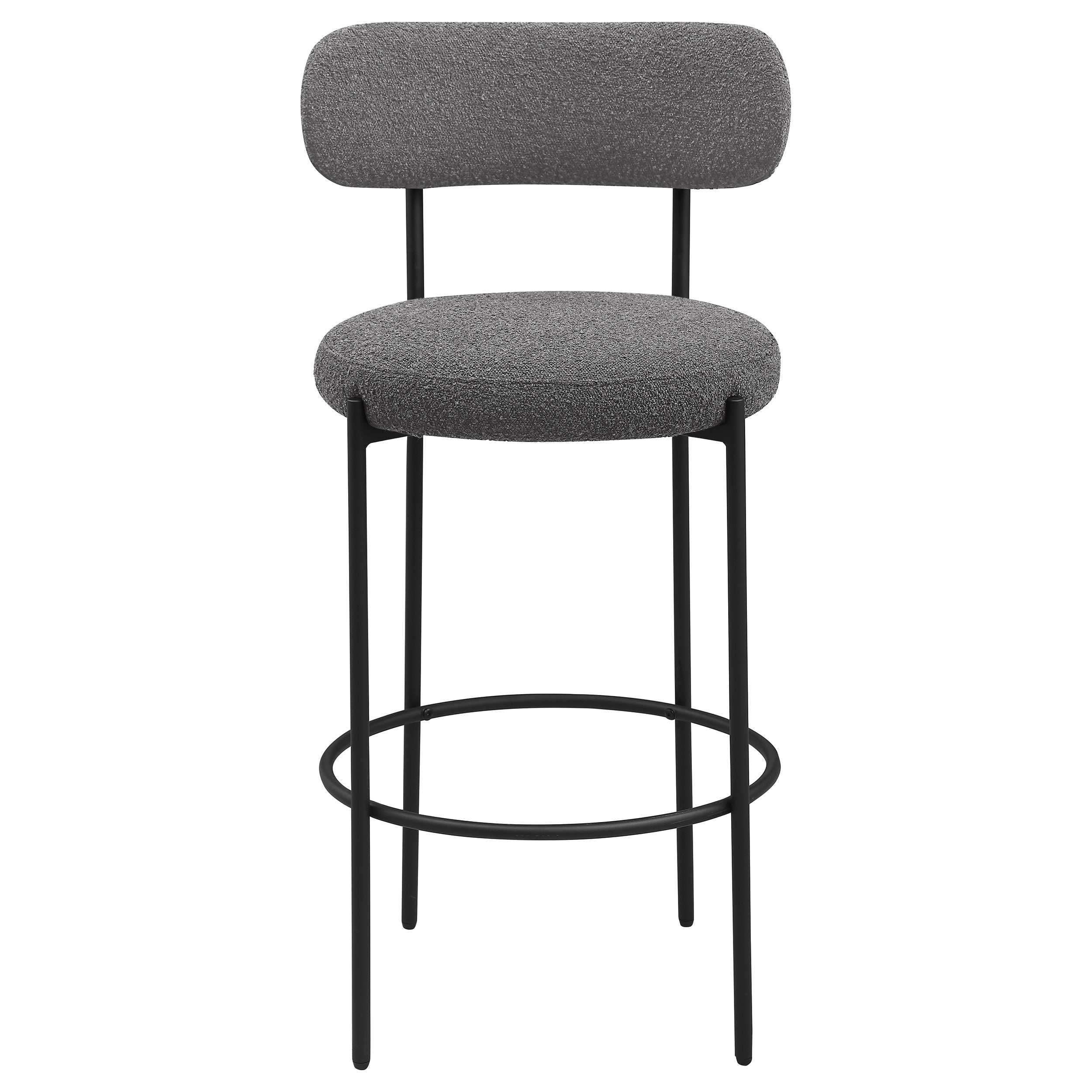 Viola Boucle Upholstered Bar Chair Grey (Set of 2) — view 4
