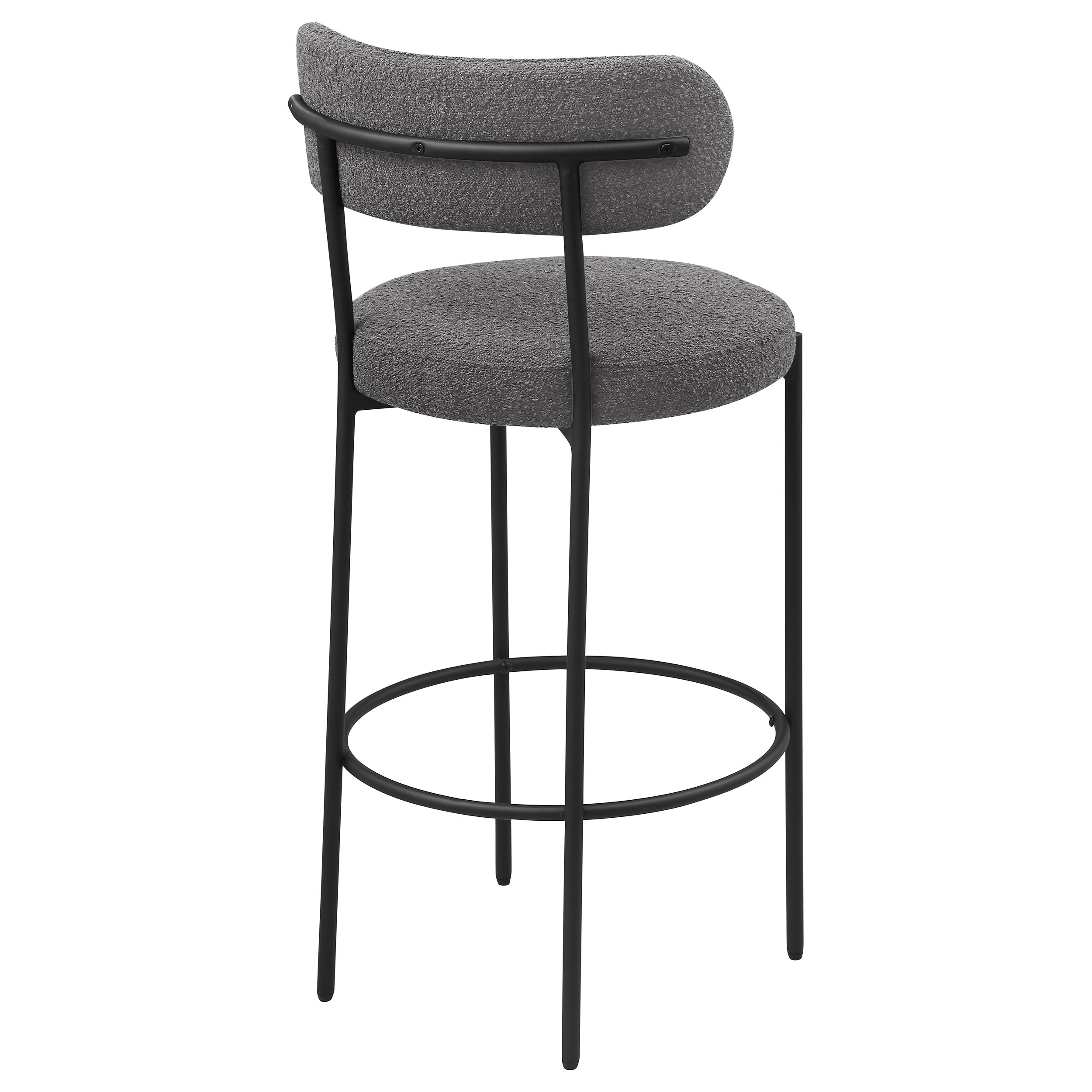 Viola Boucle Upholstered Bar Chair Grey (Set of 2) — view 8