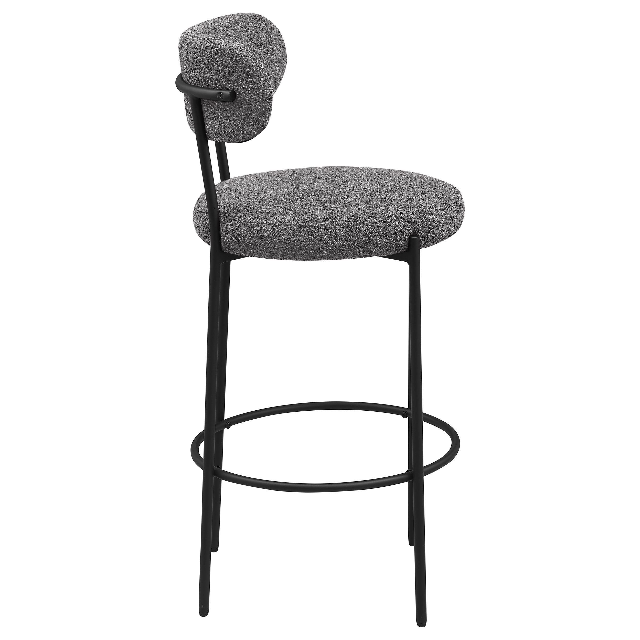 Viola Boucle Upholstered Bar Chair Grey (Set of 2) — view 9
